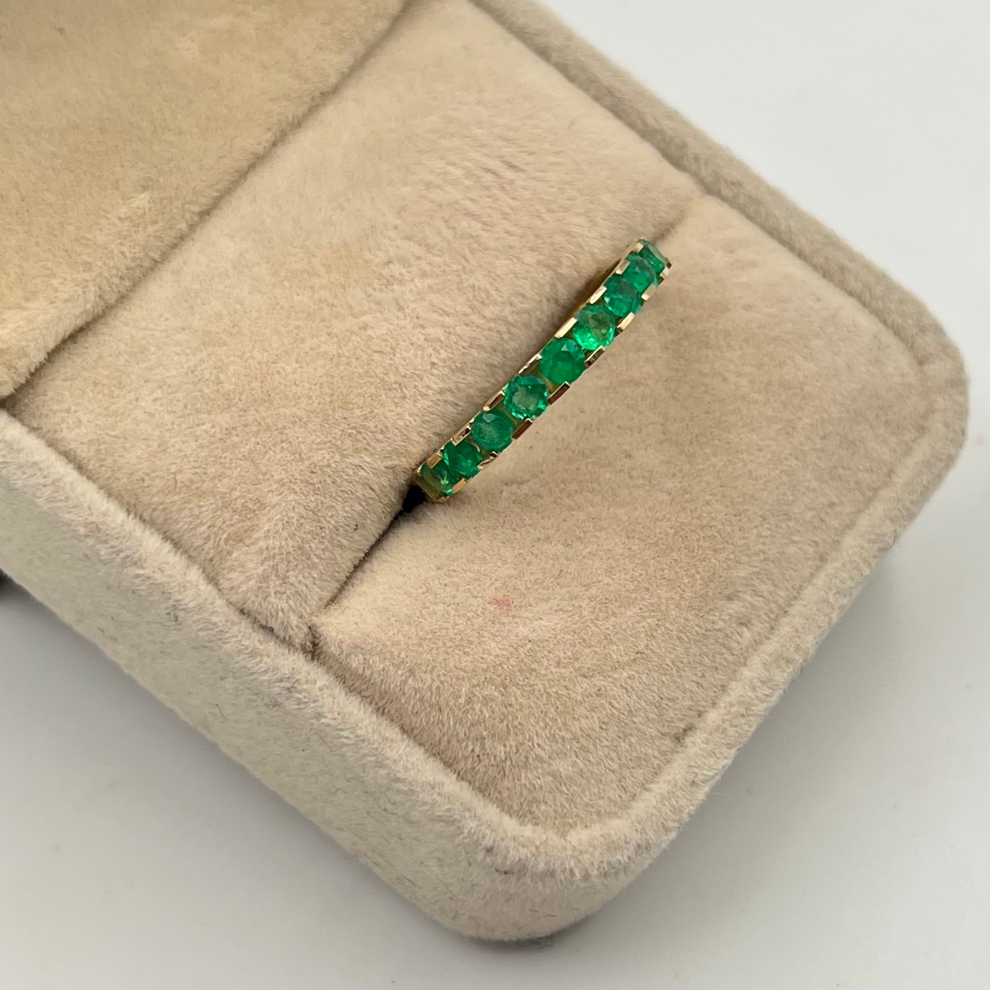 ANILLO CHURUMBELA ESMERALDA 0.75 CT ORO AMARILLO 18K / TALLA 7 / 3,18 GR