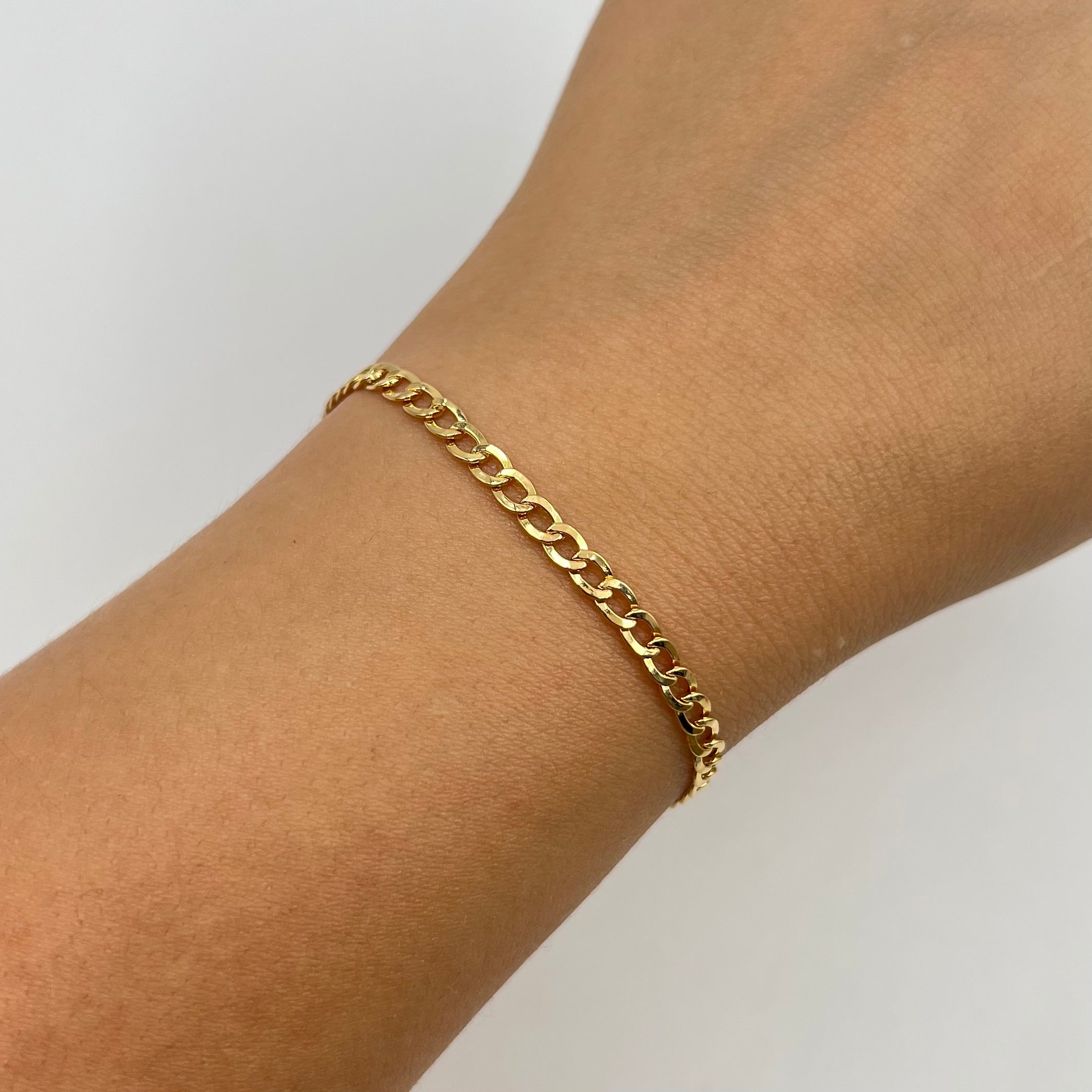 PULSO ITALY CUBANO ORO AMARILLO 18K +3 / 1,98 GR / 3,5 MM / 19,5 CM