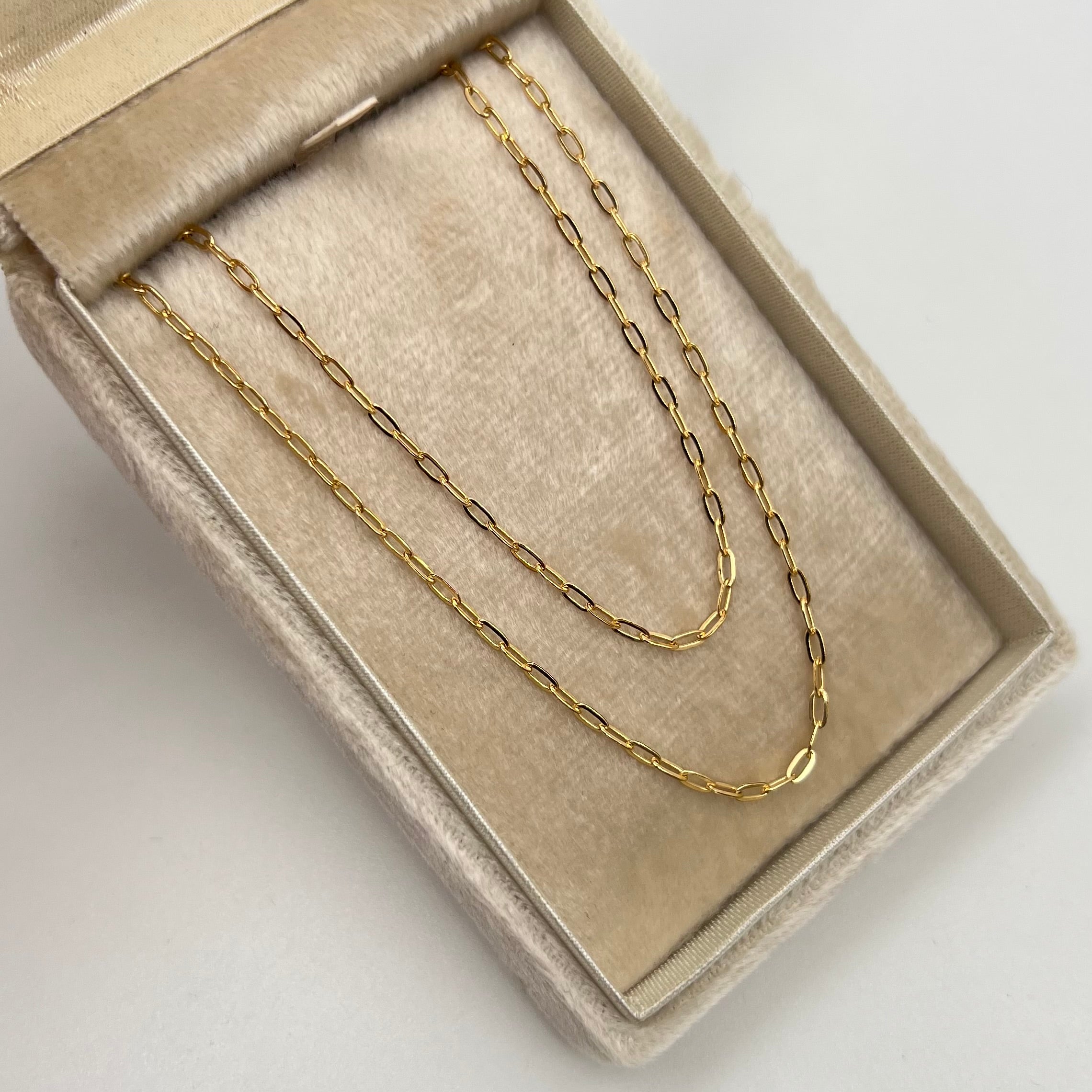 CADENA ITALY CAJON  ORO AMARILLO 18K +3 / 1,42 GR / 1,1 MM / 45 CM