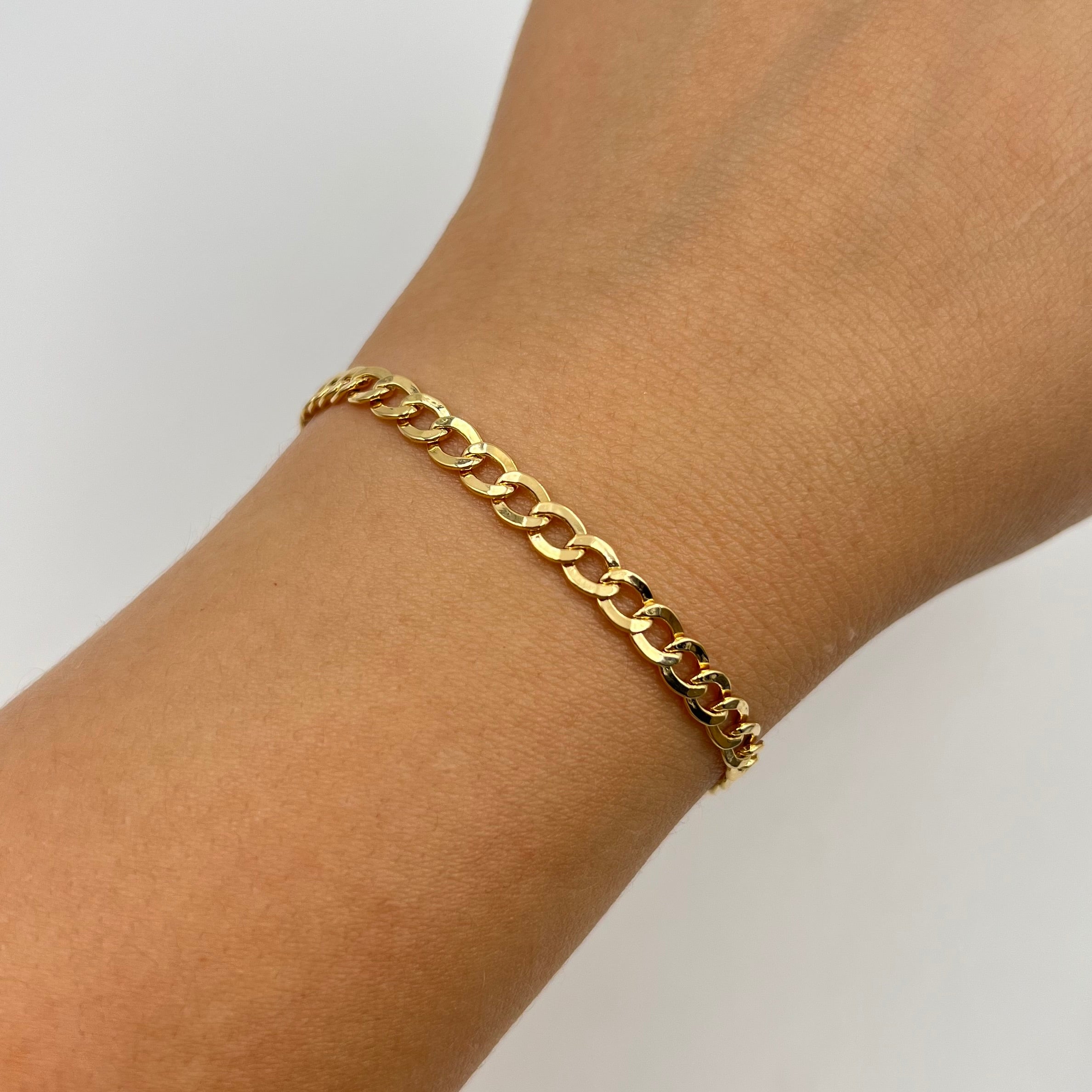 PULSO ITALY CUBANO ORO AMARILLO 18K +3 / 3,17 GR / 4,3 MM / 19 CM