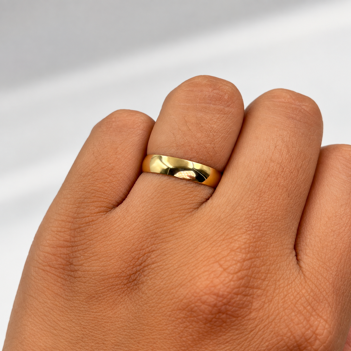 ANILLO ARGOLLA LISA ORO AMARILLO 18K / TALLA 9/5 / 1,12 GR / 4 MM