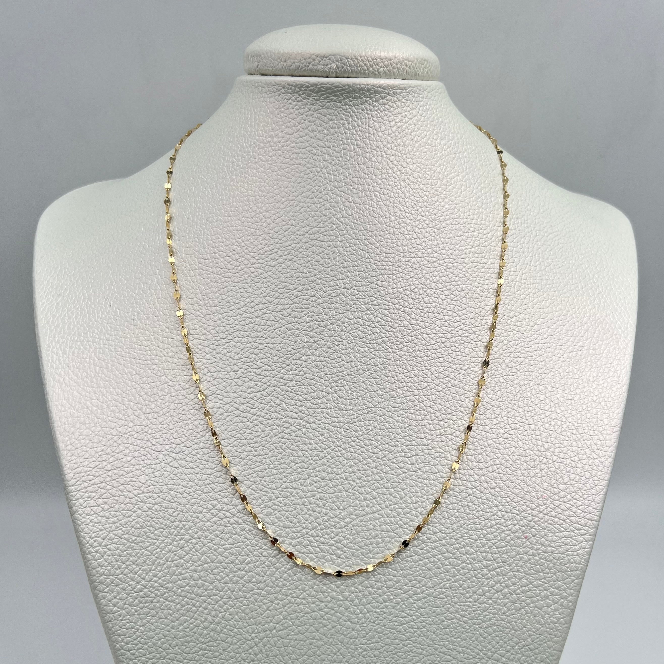 CADENA ITALY FLOR ESPEJO ORO AMARILLO 18K +3 / 1,15 GR / 1,9 MM / 45 CM