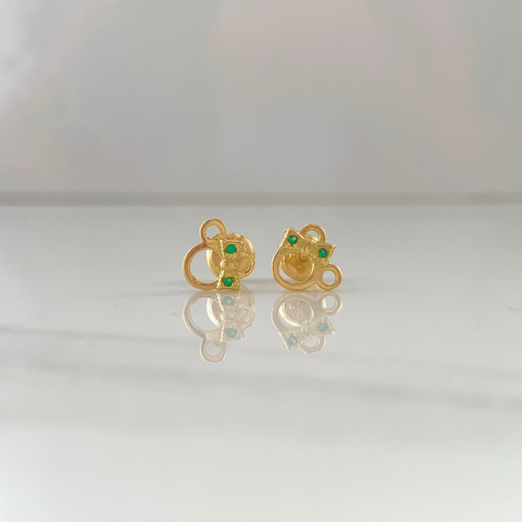 TOPOS MINNIE 0,85 GR CIRCONES VERDES / 7,7 MM