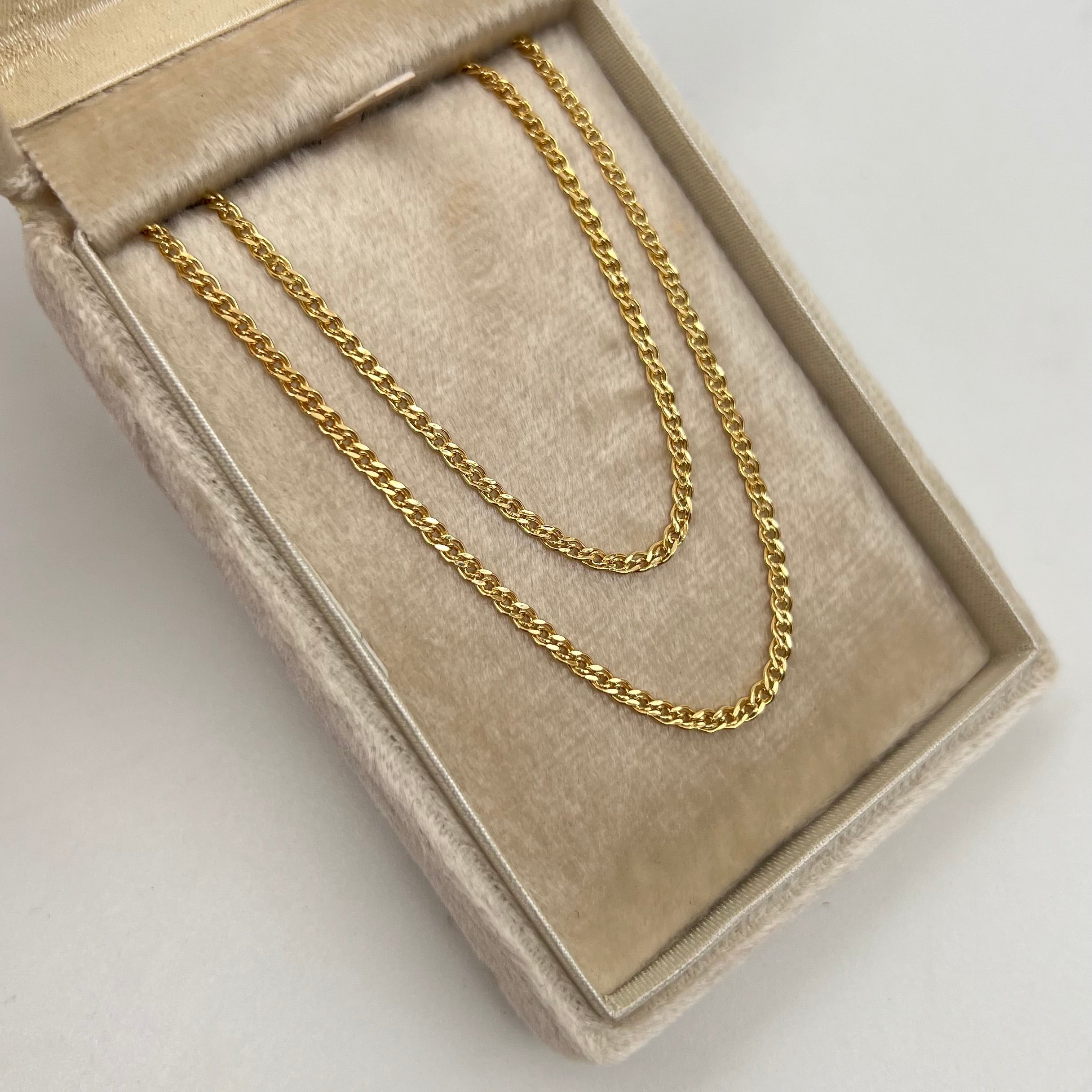 CADENA ITALY CUBANA DOBLE ESPECIAL  ORO AMARILLO 18K +3 / 3,26 GR / 2,5 MM / 60 CM