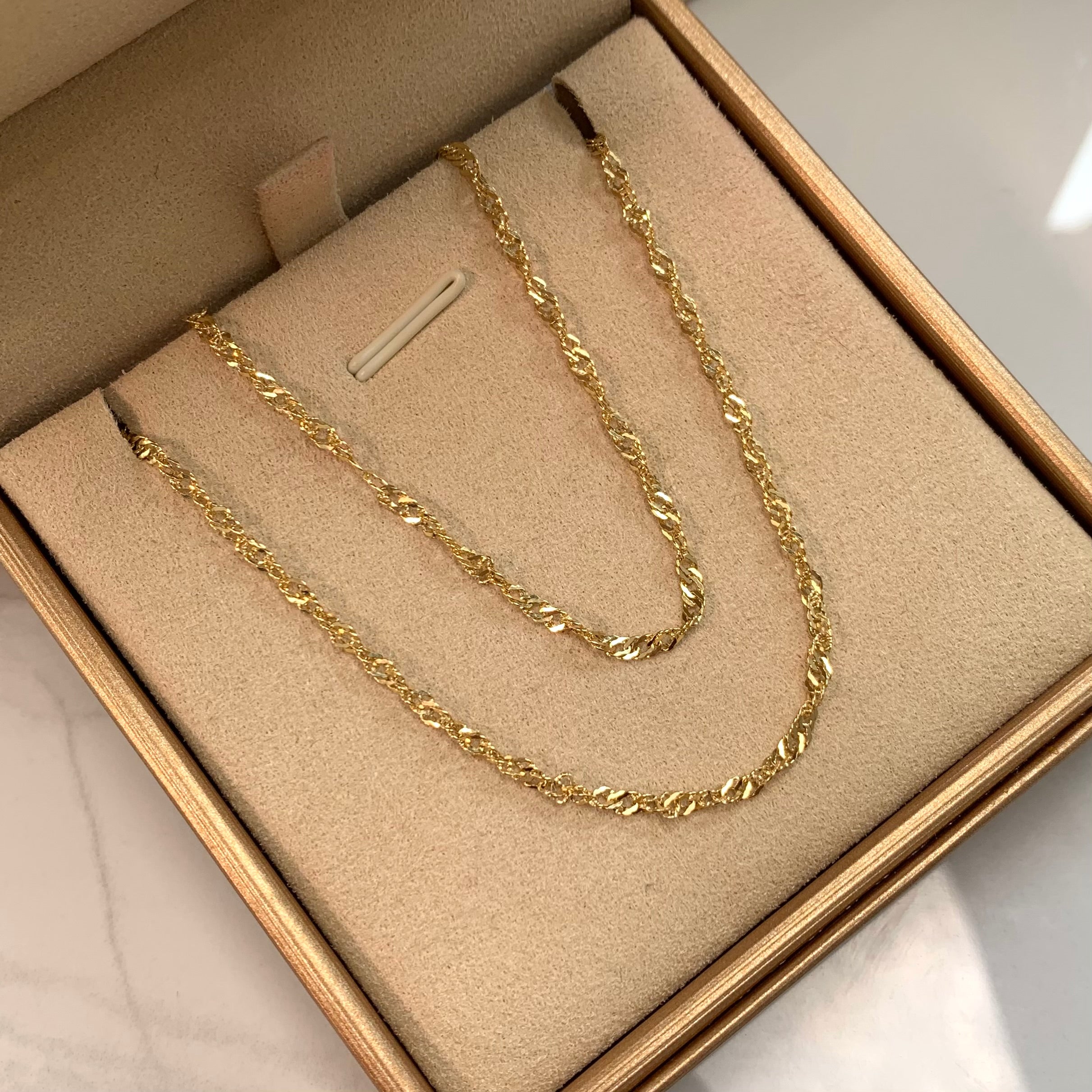 CADENA ITALY SINGAPUR ORO AMARILLO 18K +3 / 1 GR / 2,1 MM / 45 CM