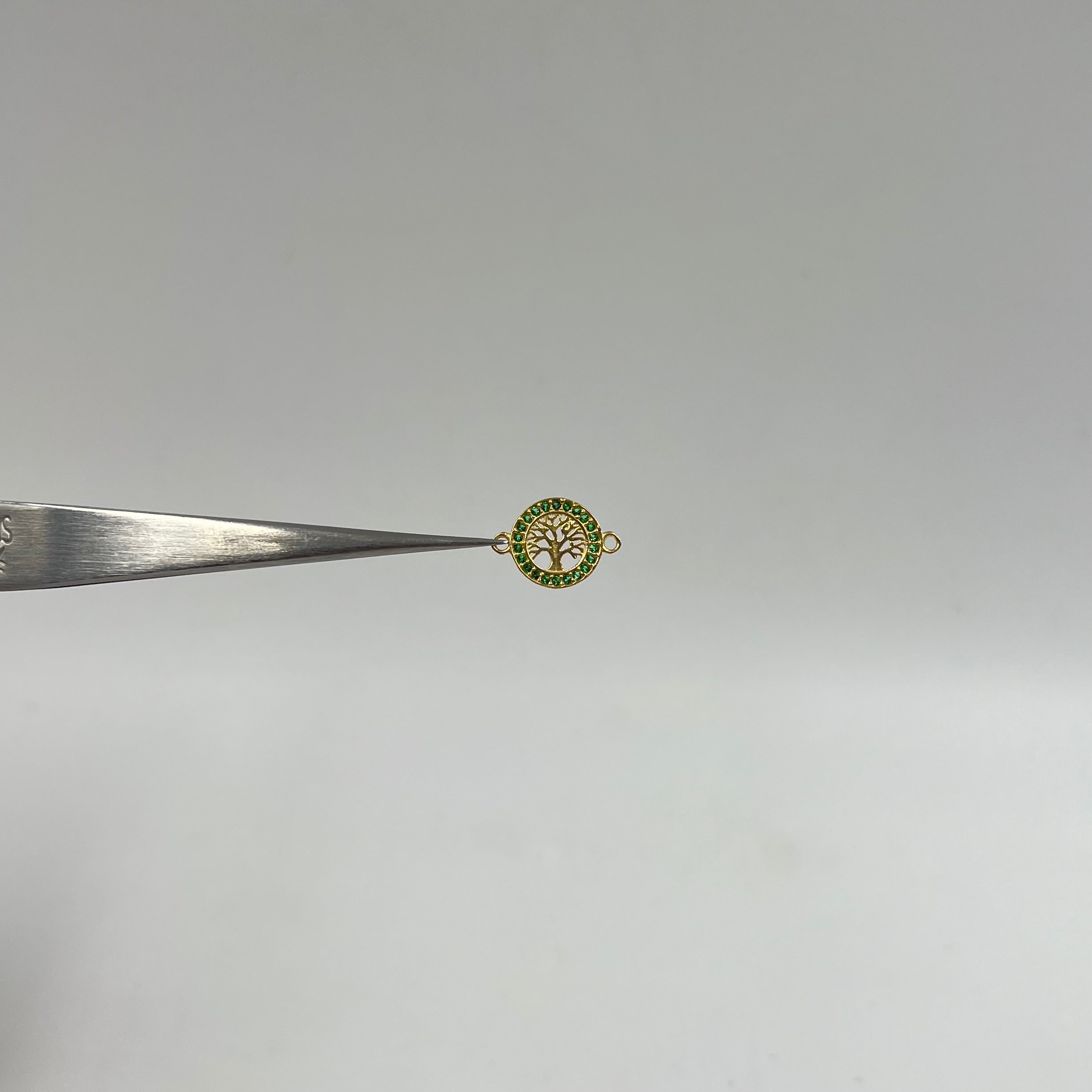 HERRAJE ARBOL DE LA VIDA CASTING VERDE  ORO AMARILLO 18K +1 / 0,7 GR / 1,4 CM