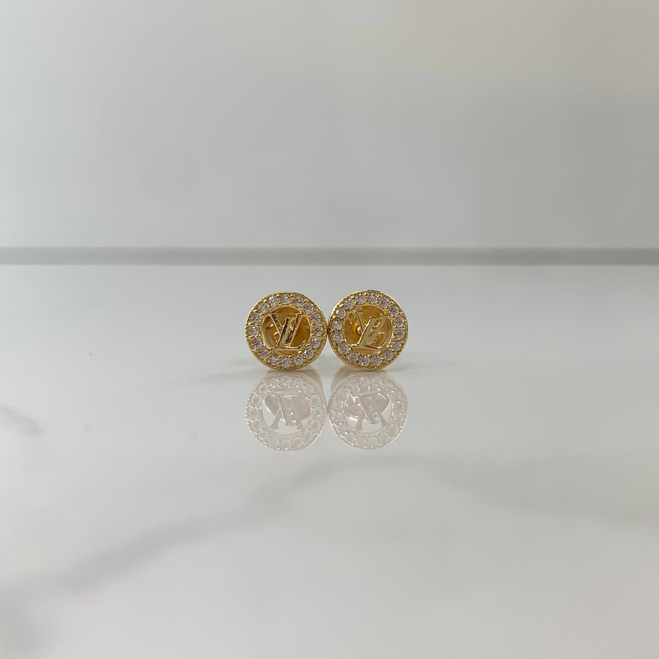 TOPOS LV / CIRCONES BLANCOS ORO AMARILLO 18K 0,85 GR / 7 MM