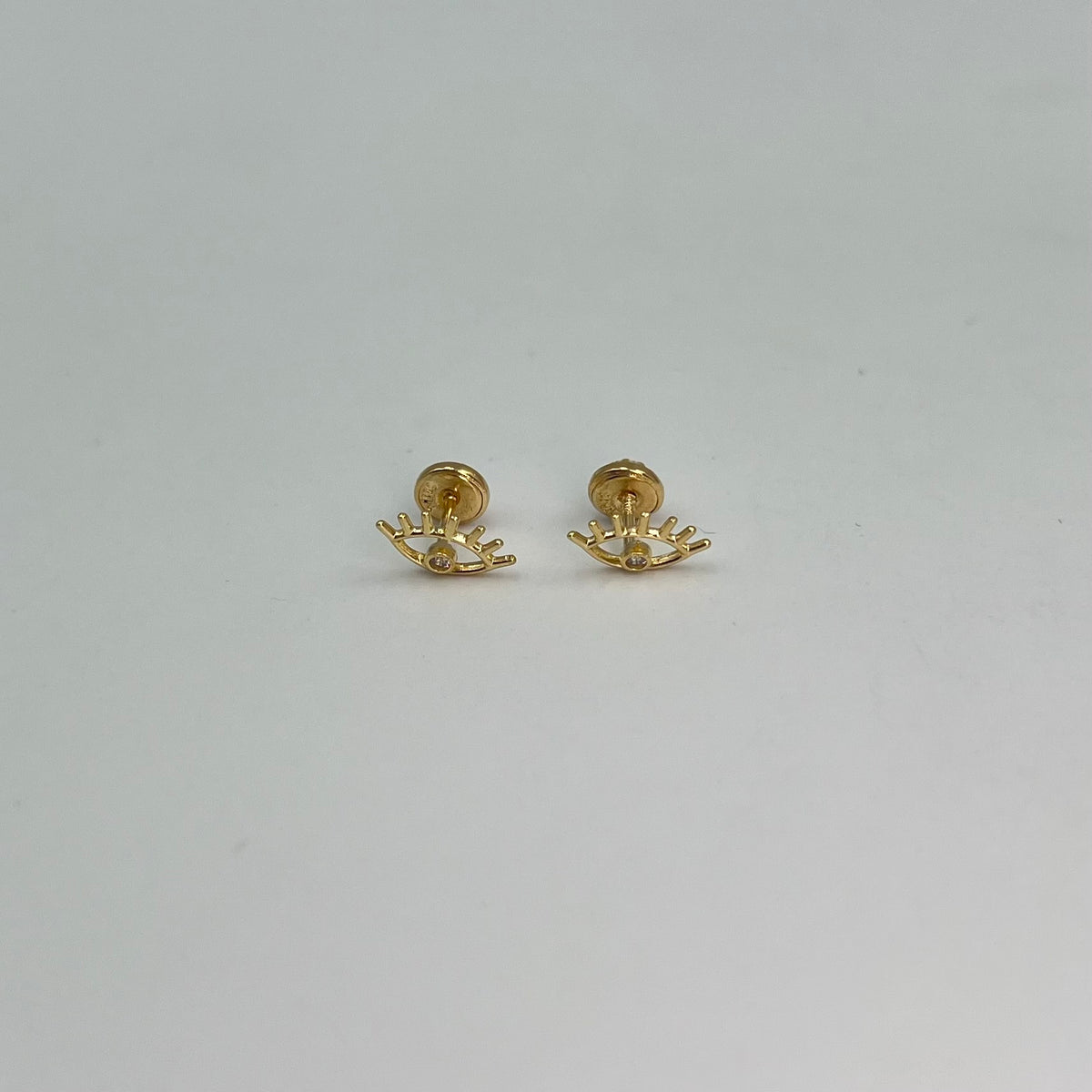 TOPOS OJO CIRCON BLANCO ORO AMARILLO 18K 0,84 GR / 10 MM