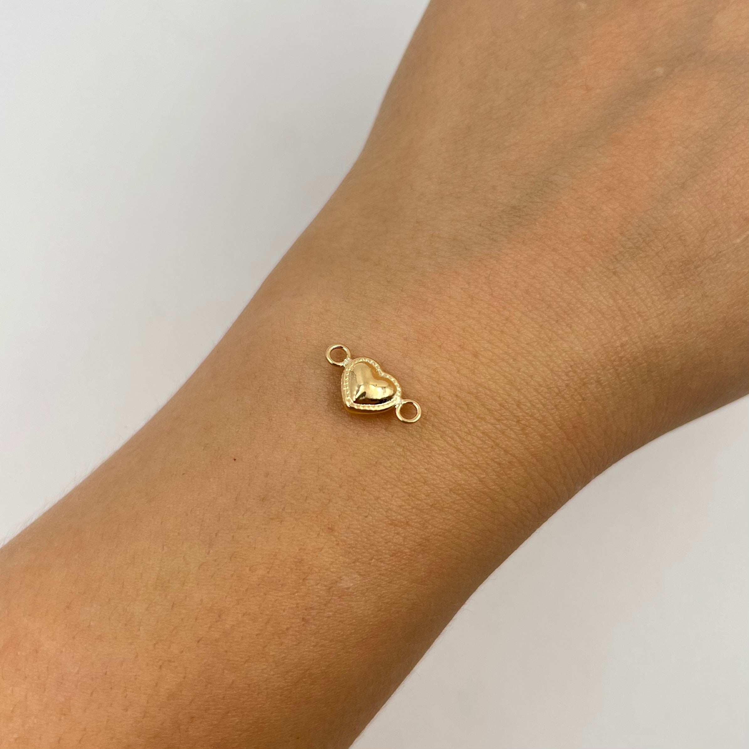 HERRAJE CORAZON BORDEADO  ORO AMARILLO 18K 0,38 GR / 1,4 CM