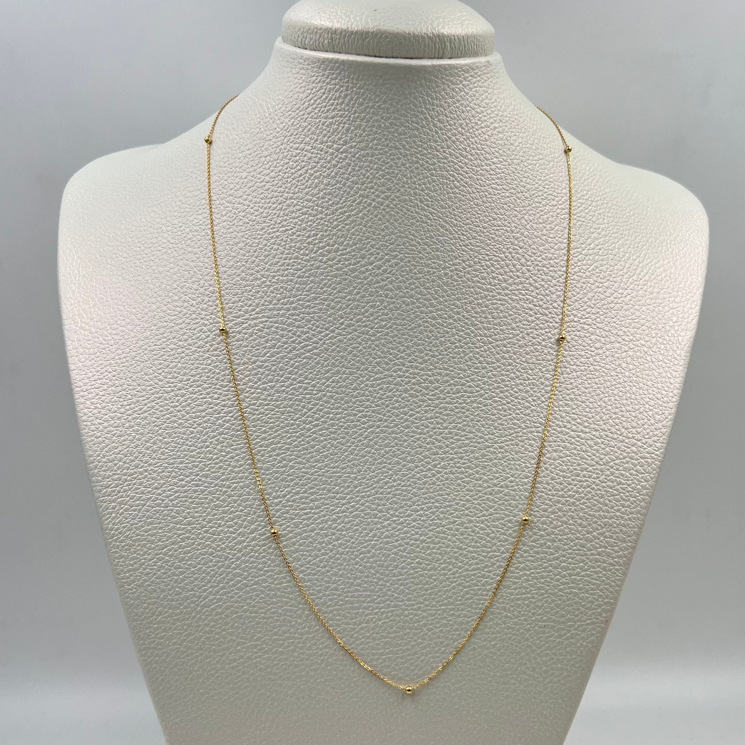 CADENA ITALY BOLA LISA ORO AMARILLO 18K +3 / 1,34 GR / 2 MM / 50 CM