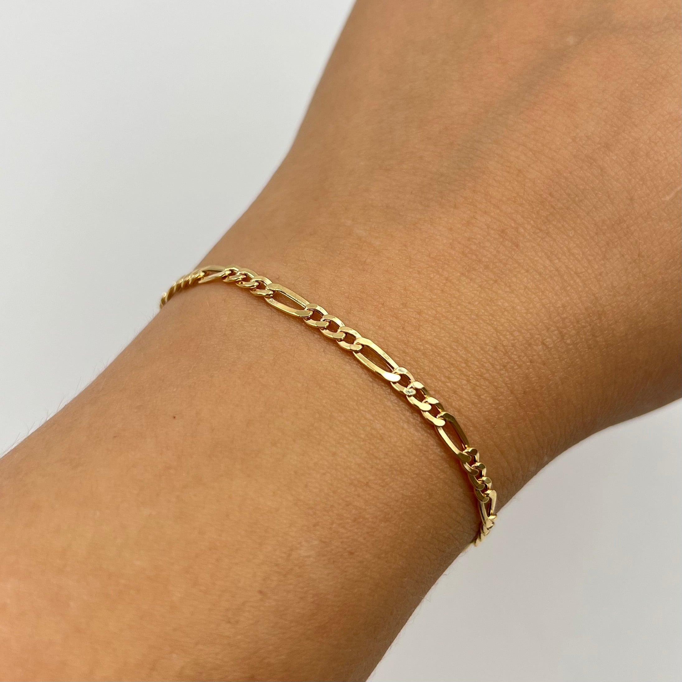 PULSO ITALY FIGARO 3X1 ORO AMARILLO 18K +3 / 1,64 GR / 3,3 MM / 19 CM