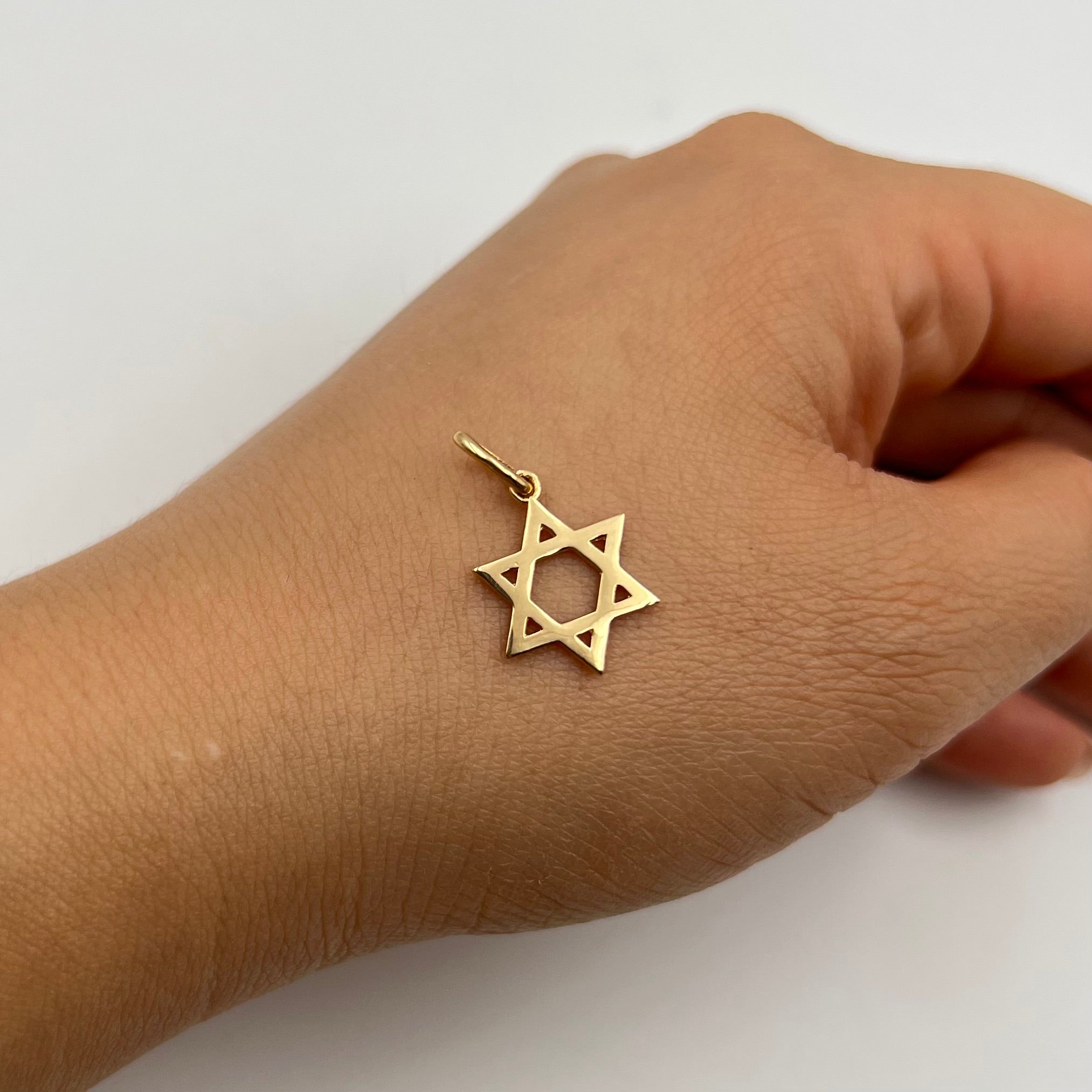 DIJE ESTRELLA DE DAVID  ORO AMARILLO 18K 0,88 GR / 12 MM / 1,6 CM