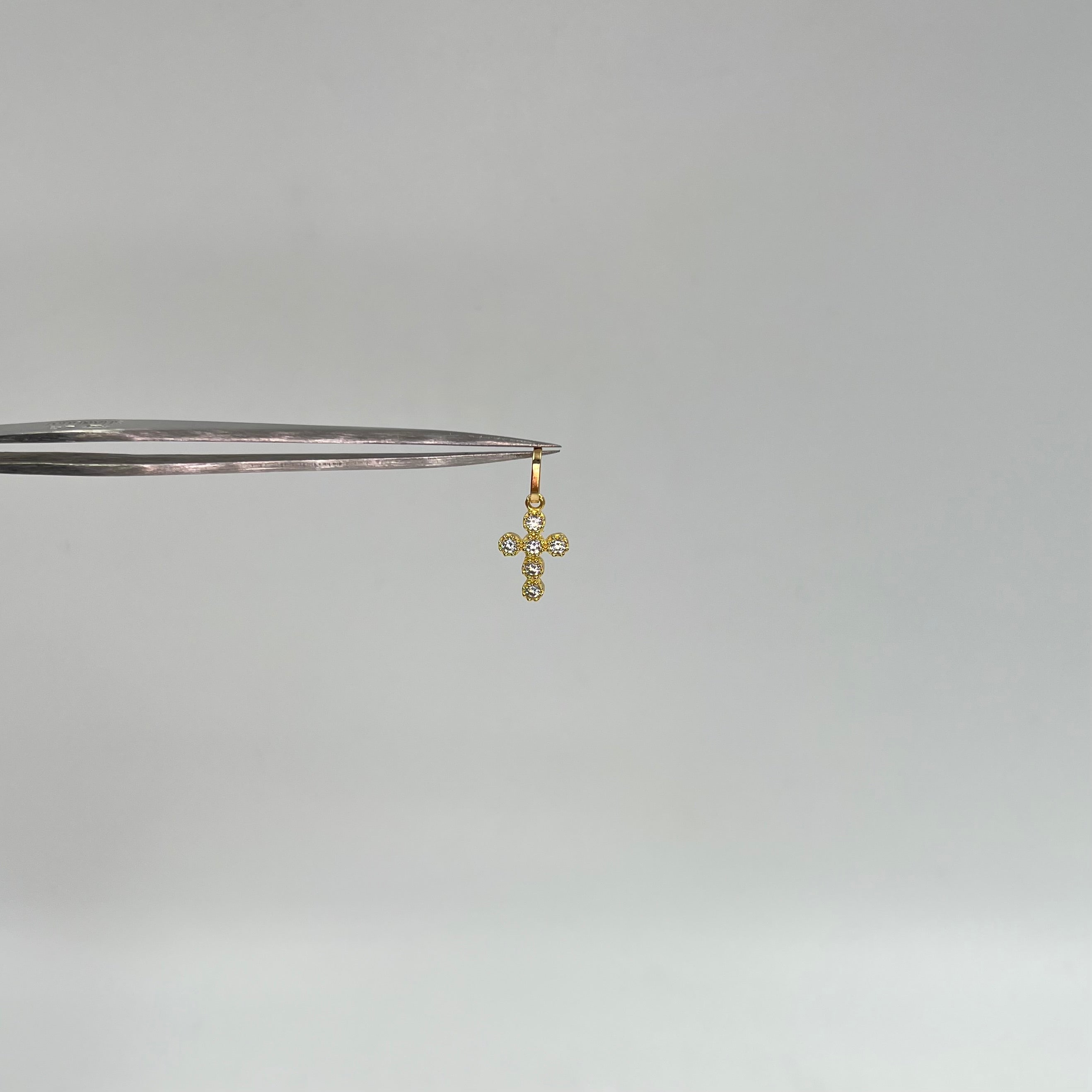 DIJE CRUZ CASTING CIRCULAR BLANCO  ORO AMARILLO 18K +1 / 0,69 GR / 3 MM / 1,4 CM