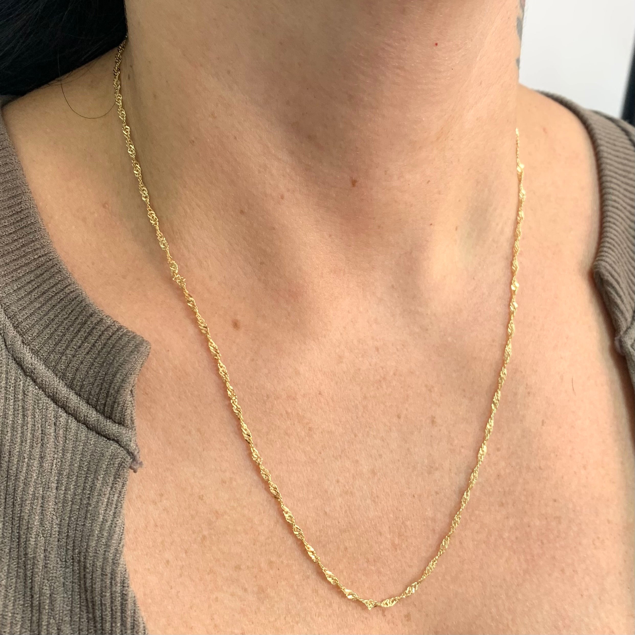 CADENA ITALY SINGAPUR ORO AMARILLO 18K +3 / 1,1 GR / 2 MM / 50 CM
