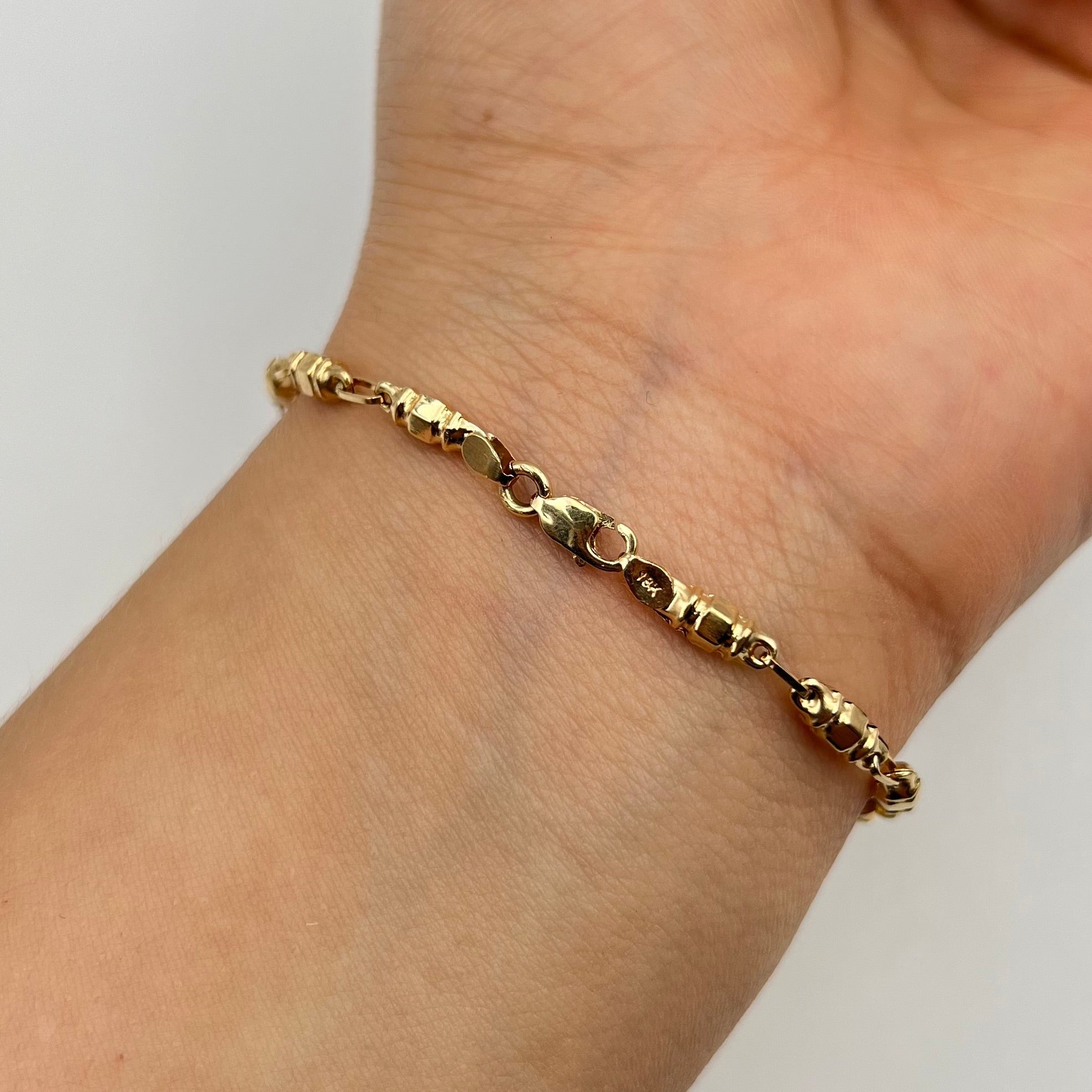 PULSO RUSTICO  ORO AMARILLO 18K 2,4 GR / 3 MM / 20 CM