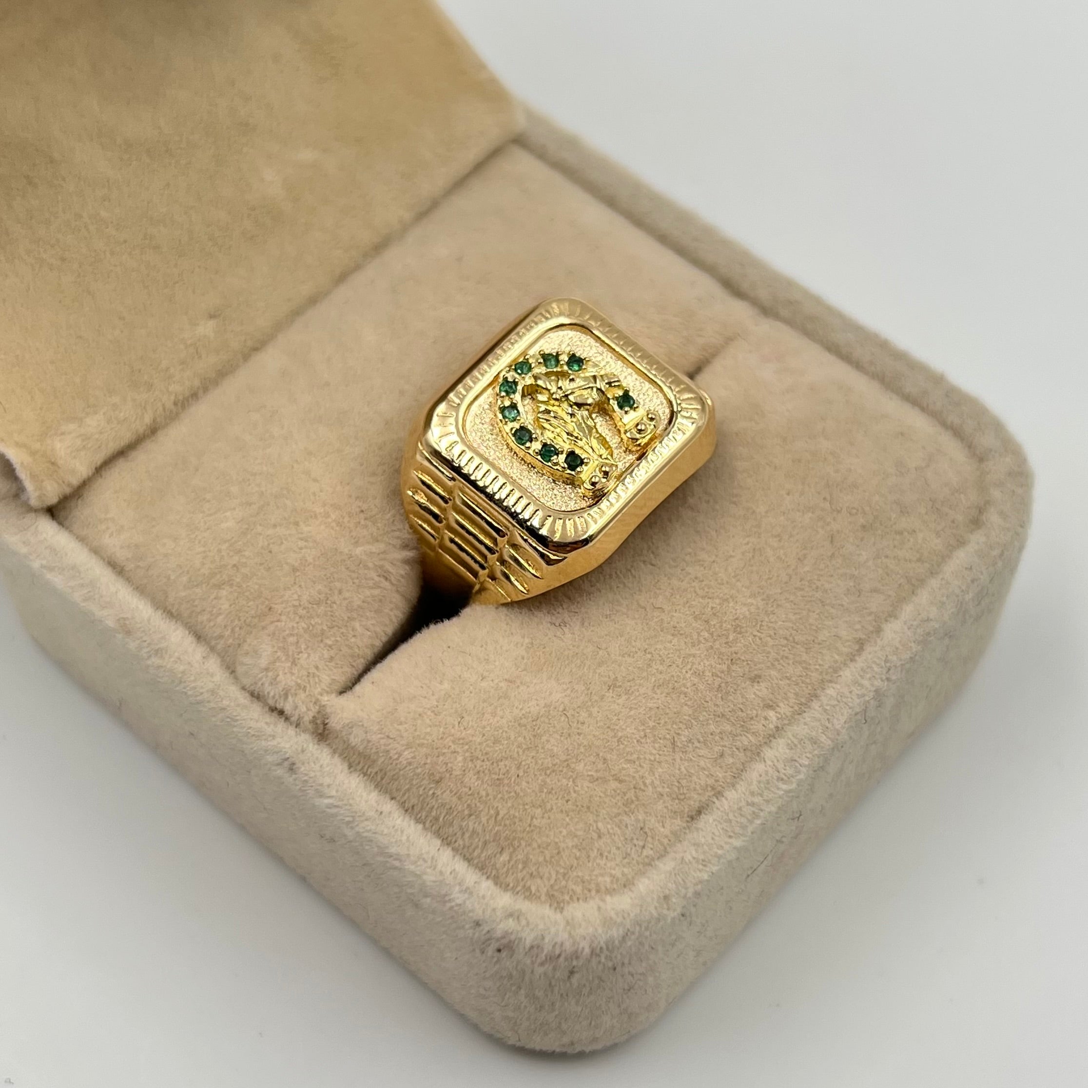 ANILLO HERRADURA ORO AMARILLO 18K / TALLA 9 / 4 GR / 20 MM