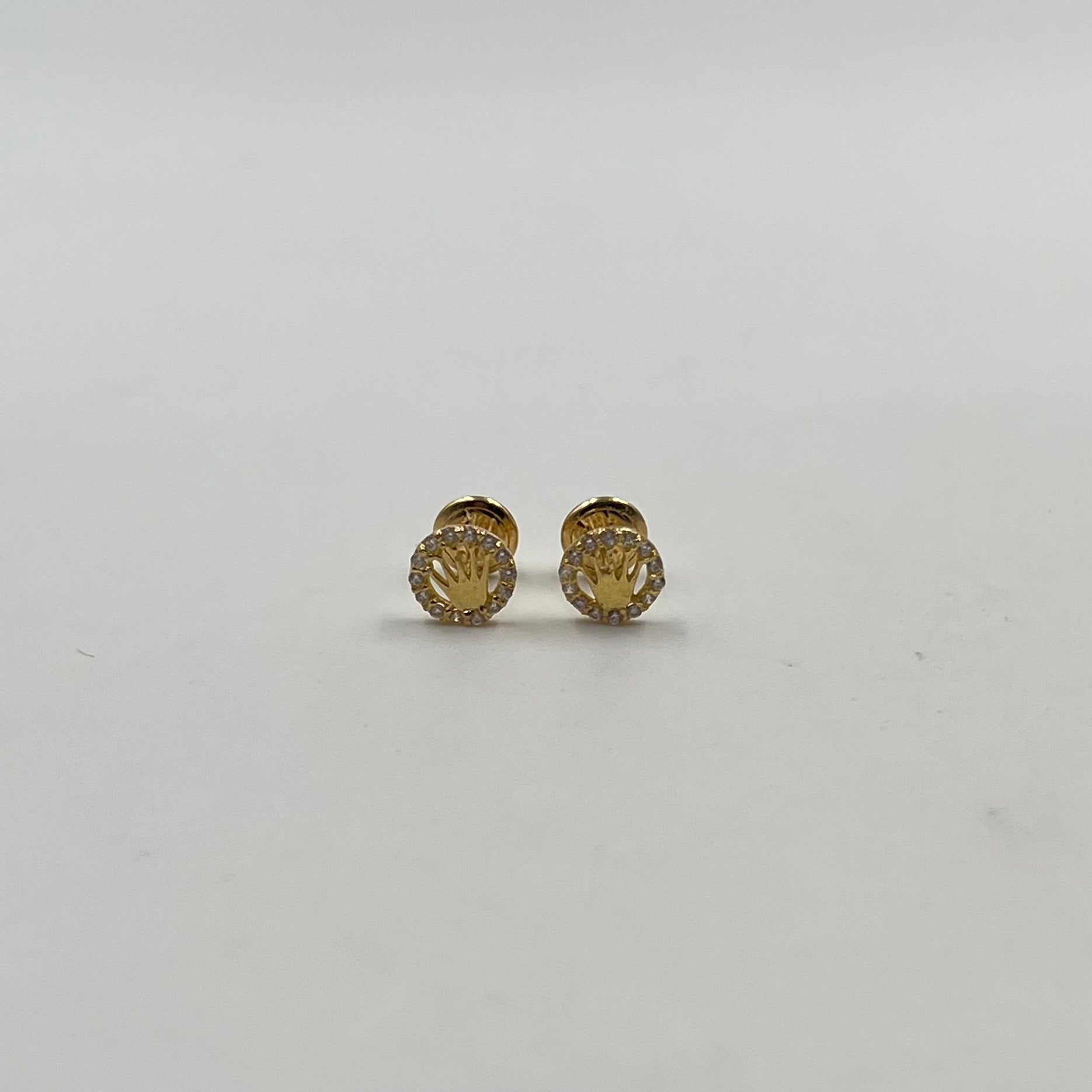 TOPOS RX CON  CIRCONES BLANCO  ORO AMARILLO 18K 1 GR / 6 MM