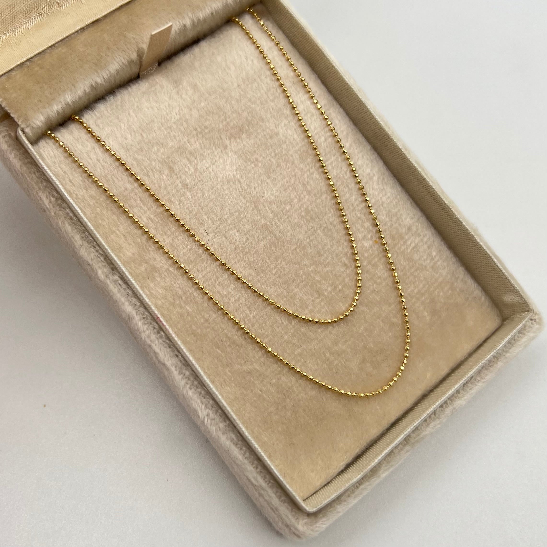 CADENA ITALY MINI MILITAR  ORO AMARILLO 18K +3 / 1,4 GR / 0,8 MM / 45 CM