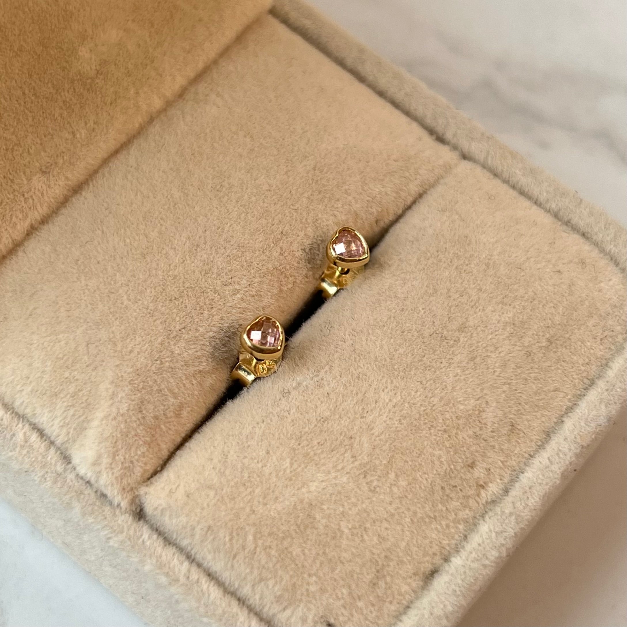 TOPOS ITALY CORAZON CIRCON ROSA ORO AMARILLO 18K +4 / 0,7 GR / 4 MM