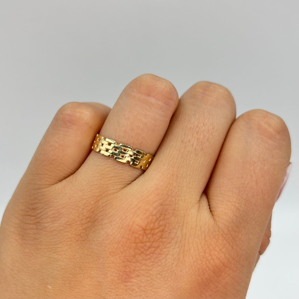 ANILLO TIPO RX ORO AMARILLO 18K / TALLA 7 / 2,12 GR / 4,9 MM