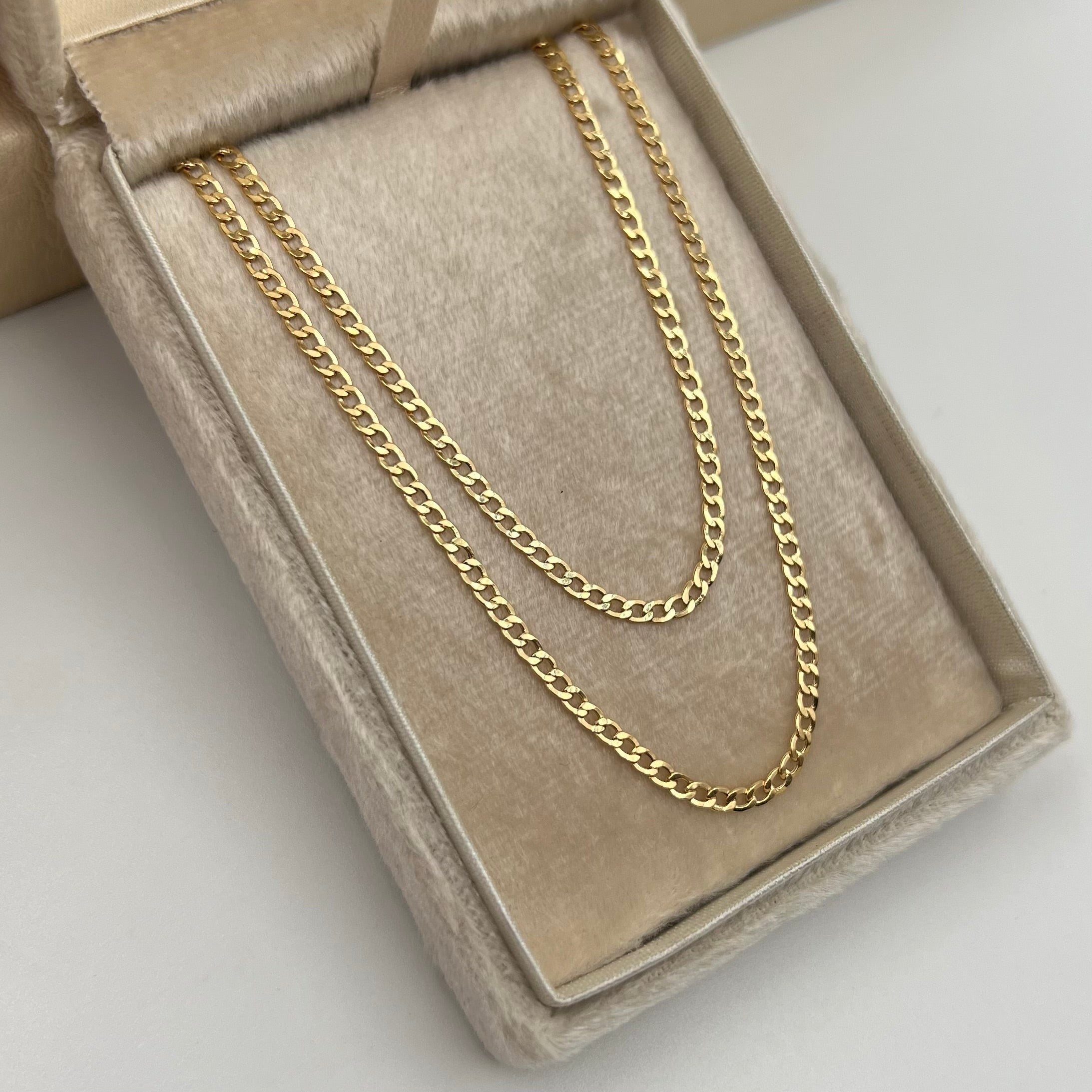 CADENA ITALY CUBANA  ORO AMARILLO 18K +3 / 4,08 GR / 2,2 MM / 60 CM