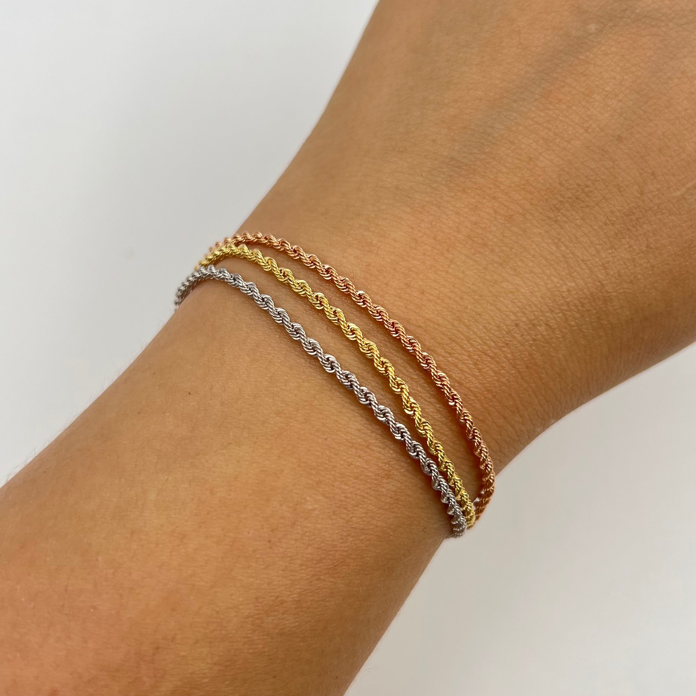 PULSO ITALY LAZO TRES OROS ORO AMARILLO 18K +3 / 3,16 GR / 1,96 MM / 18 CM