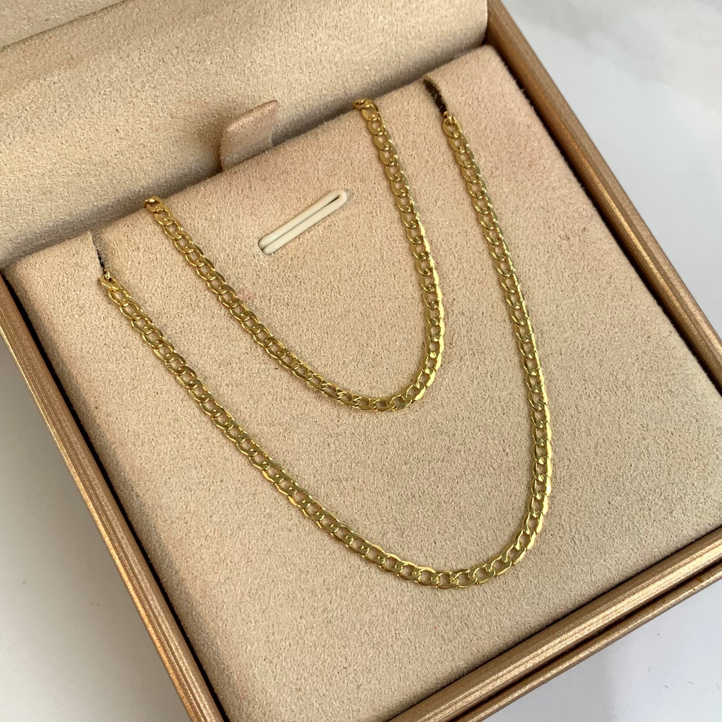 CADENA ITALY CUBANA MINI ORO AMARILLO 18K +3 / 2,8 GR / 2,4 MM / 45 CM