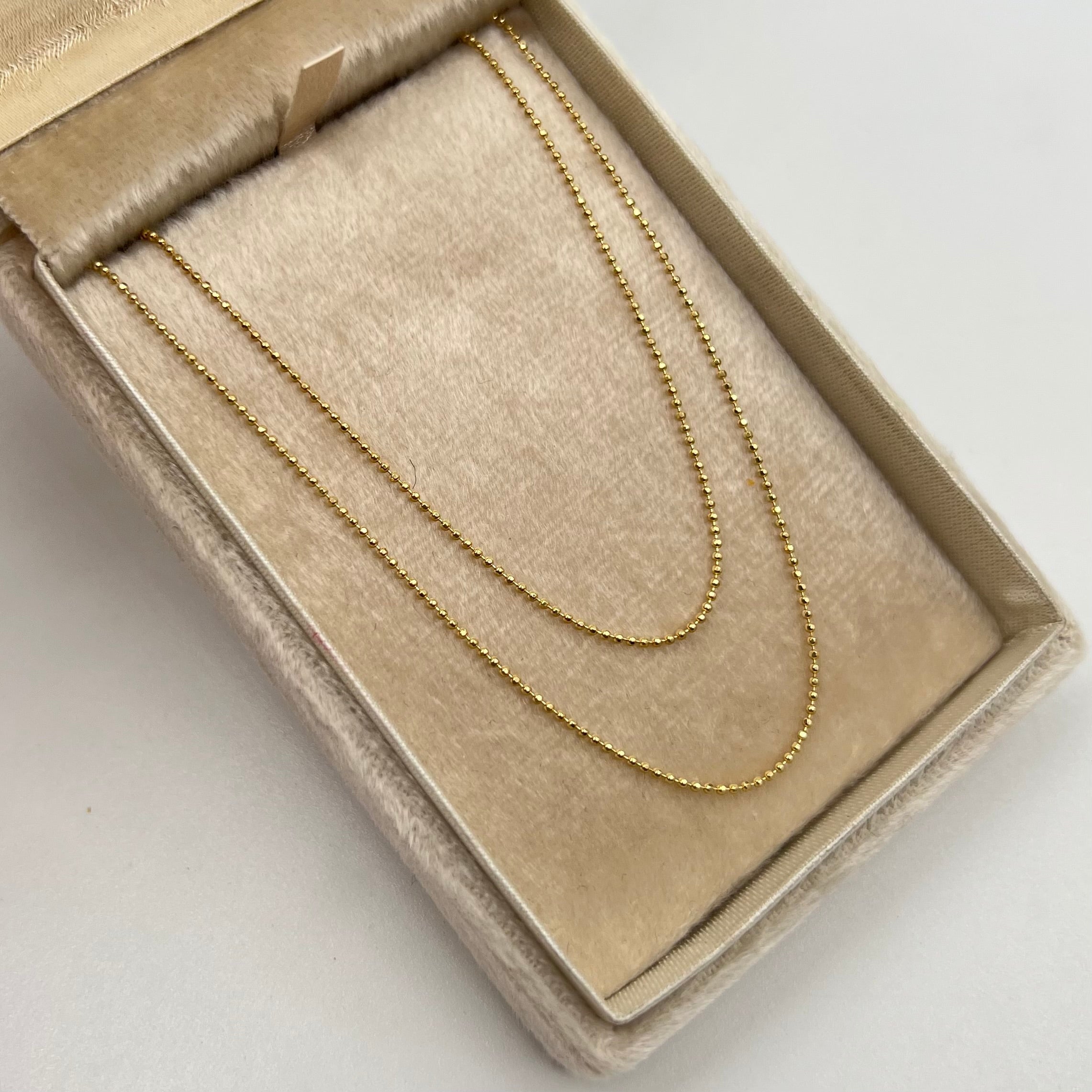CADENA ITALY MINI MILITAR ORO AMARILLO 18K +1 / 3,2 GR / 1,2 MM / 50 CM