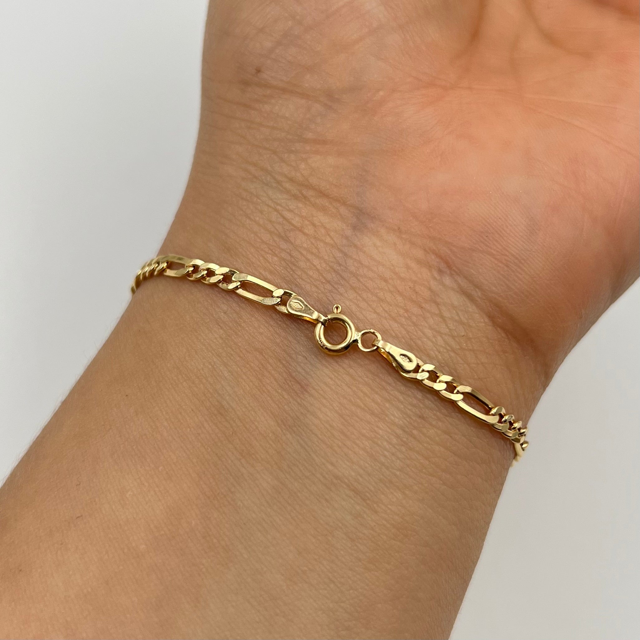 PULSO ITALY FIGARO 3X1 ORO AMARILLO 18K +3 / 1,64 GR / 3,3 MM / 19 CM