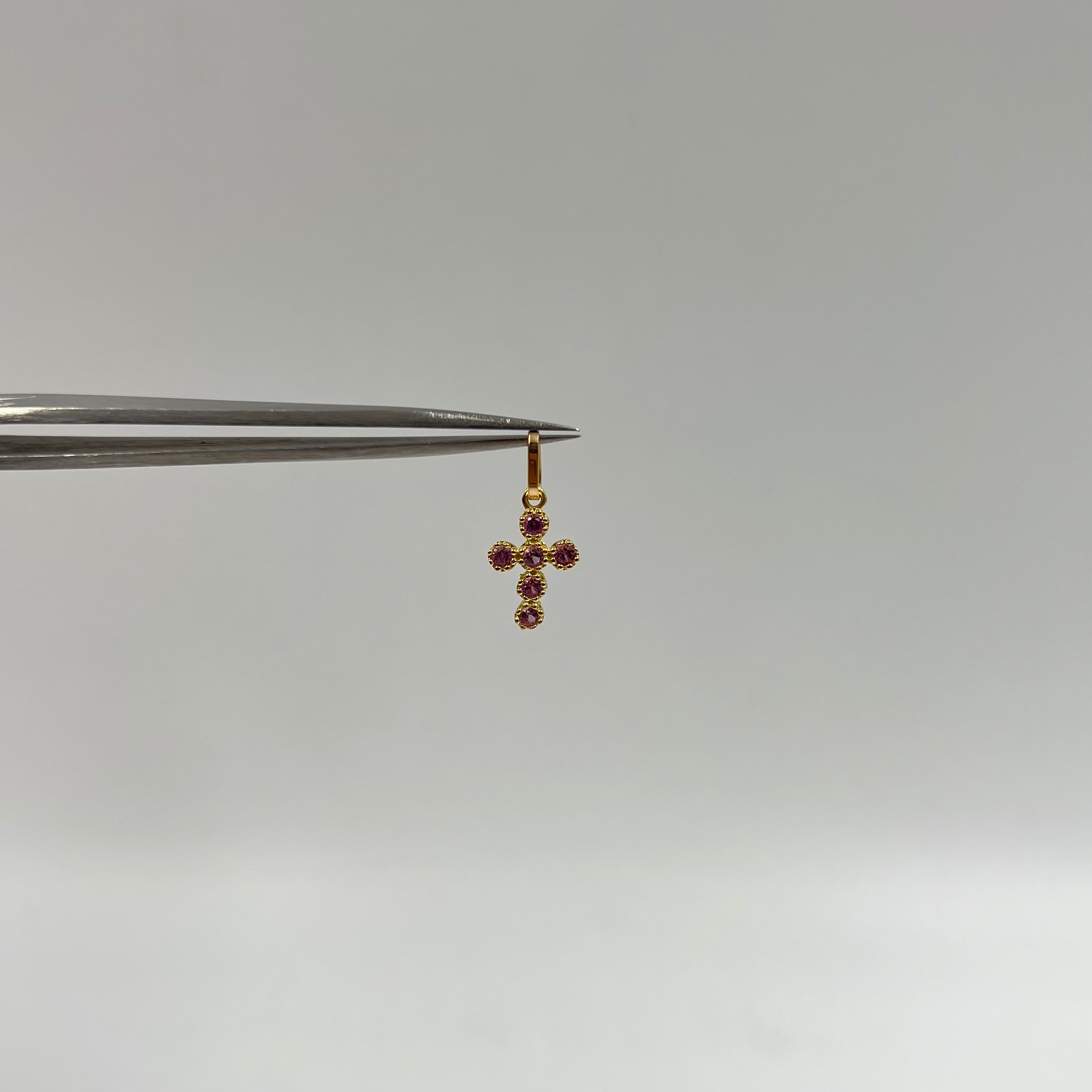DIJE CRUZ CASTING CIRCULAR ROSADO ORO AMARILLO 18K +1 / 0,68 GR / 3 MM / 1,4 CM