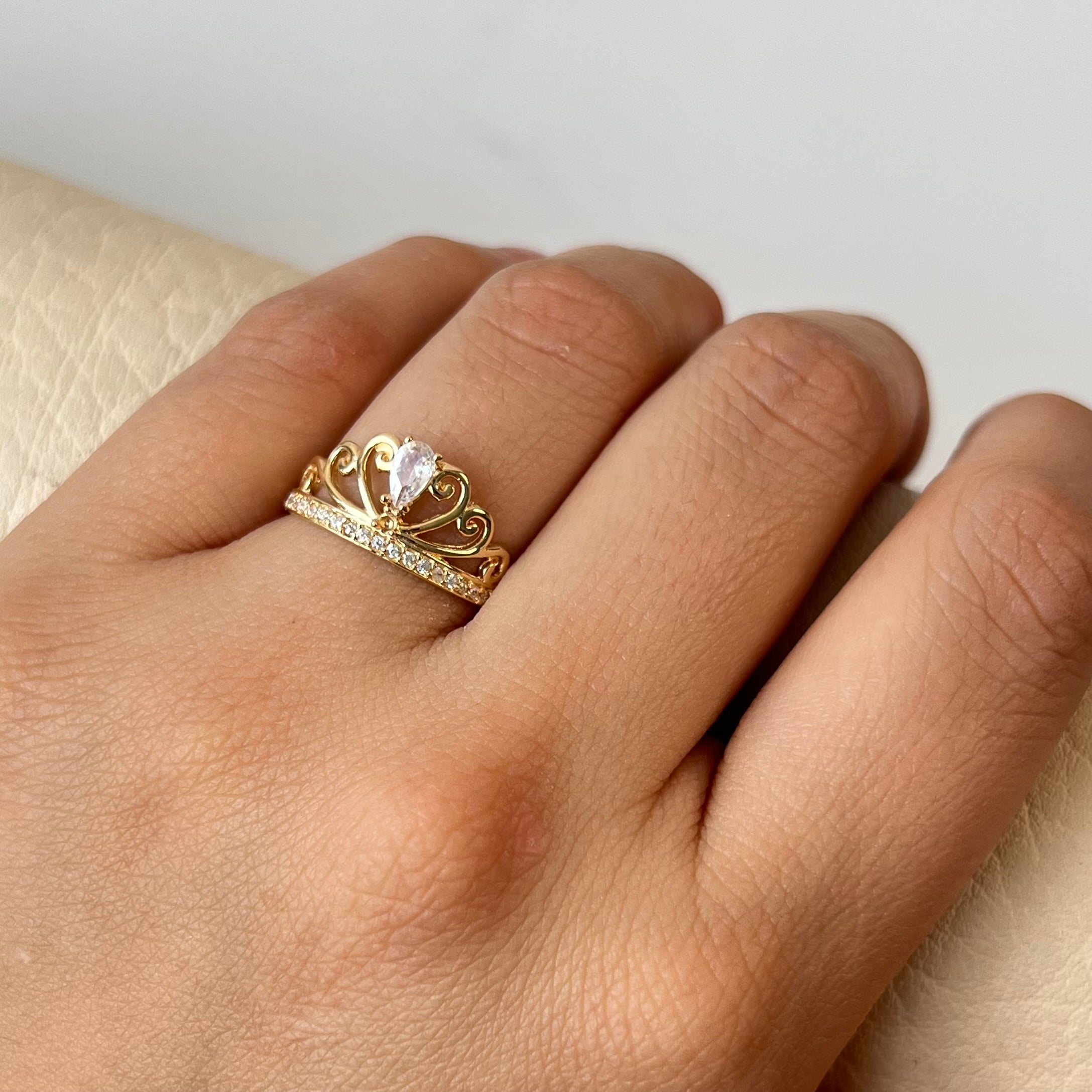 ANILLO CORONA CIRNCONES ORO AMARILLO 18K / TALLA 6 / 1,97 GR / 1,6 MM