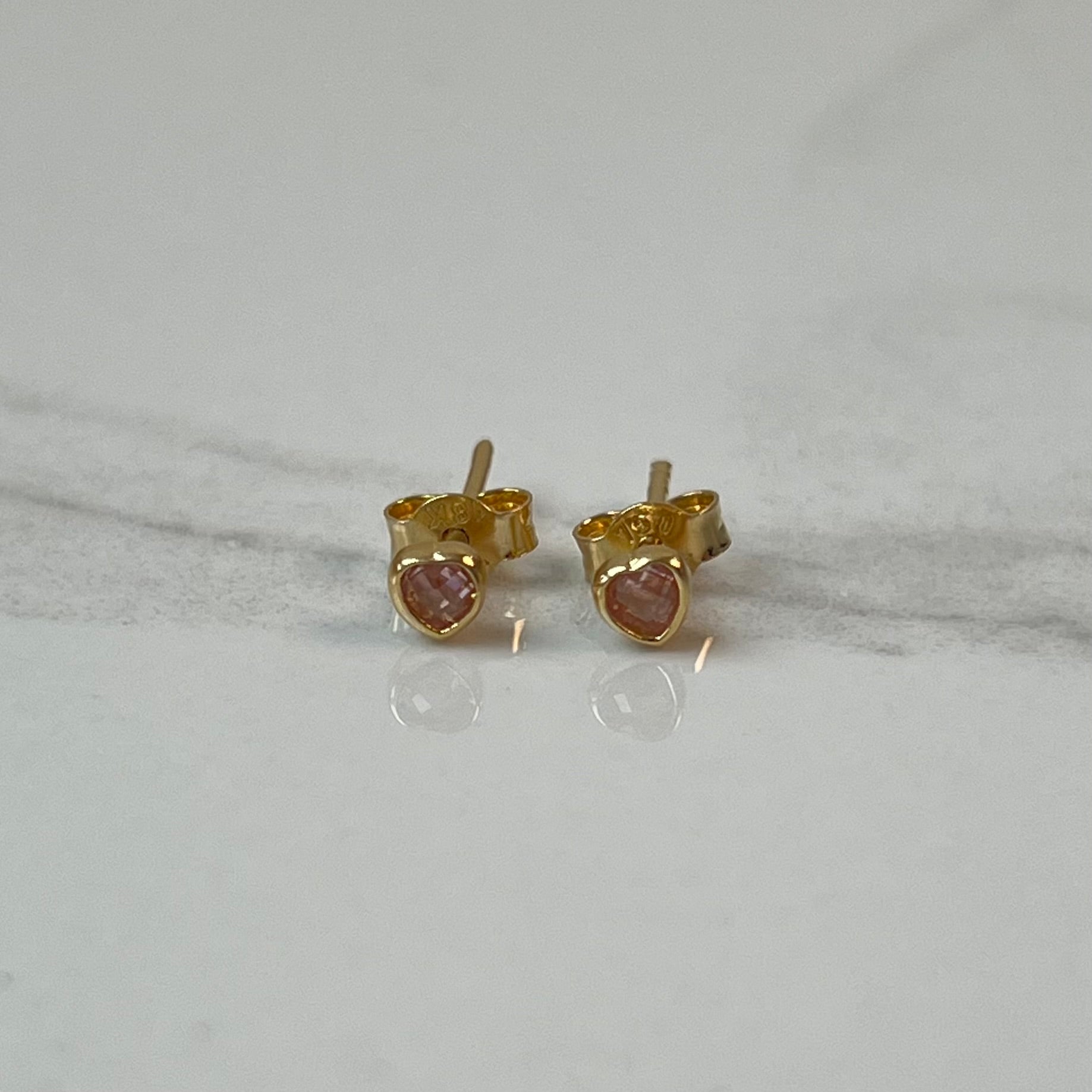 TOPOS ITALY CORAZON CIRCON ROSA ORO AMARILLO 18K +4 / 0,7 GR / 4 MM