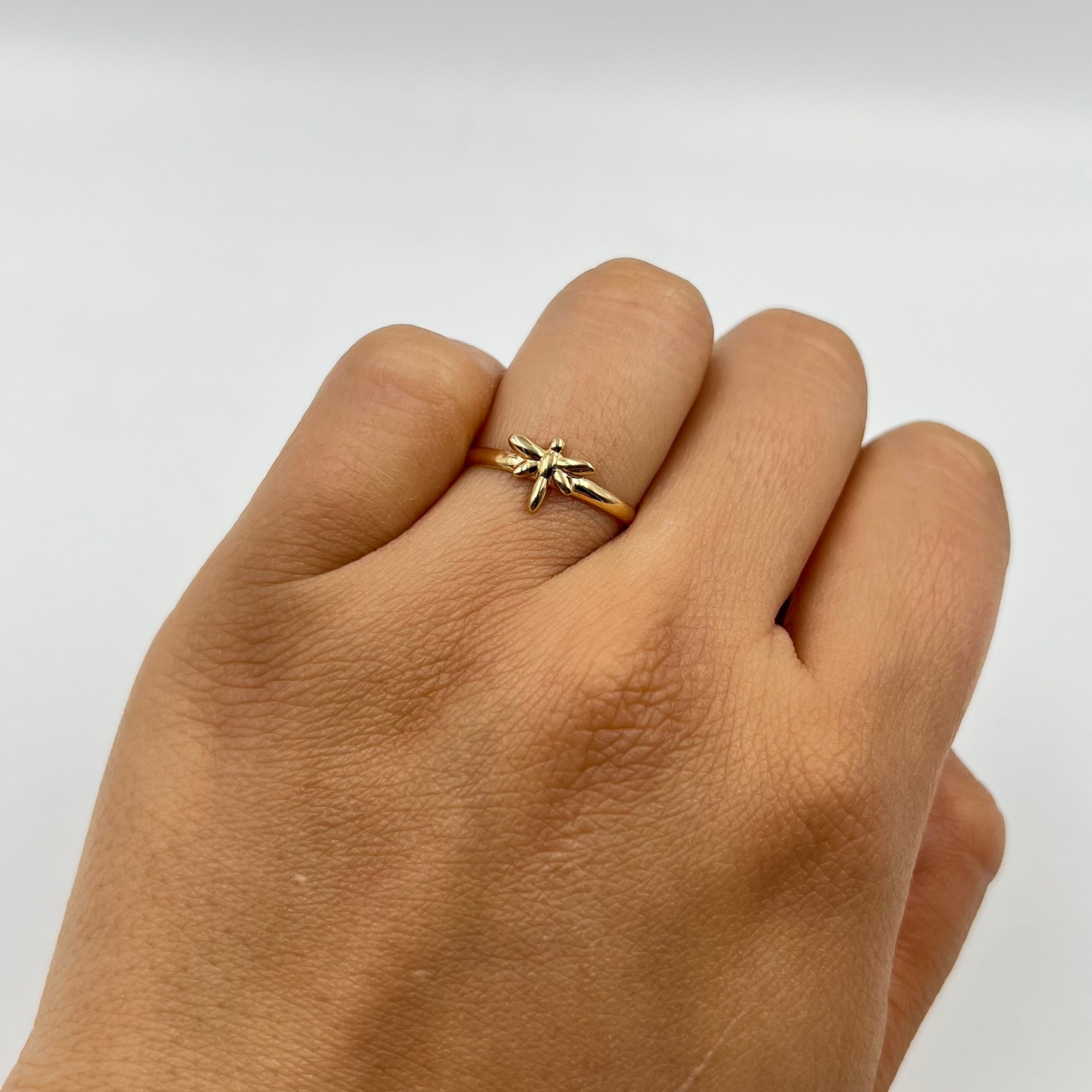 ANILLO LIBELULA  ORO AMARILLO 18K / TALLA 7 / 1,18 GR / 1,8 MM