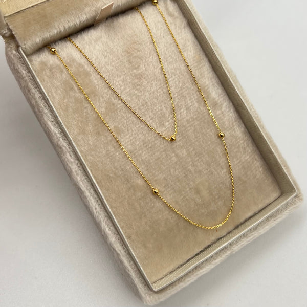 CADENA ITALY BOLA LISA ORO AMARILLO 18K +3 / 1,34 GR / 2 MM / 50 CM