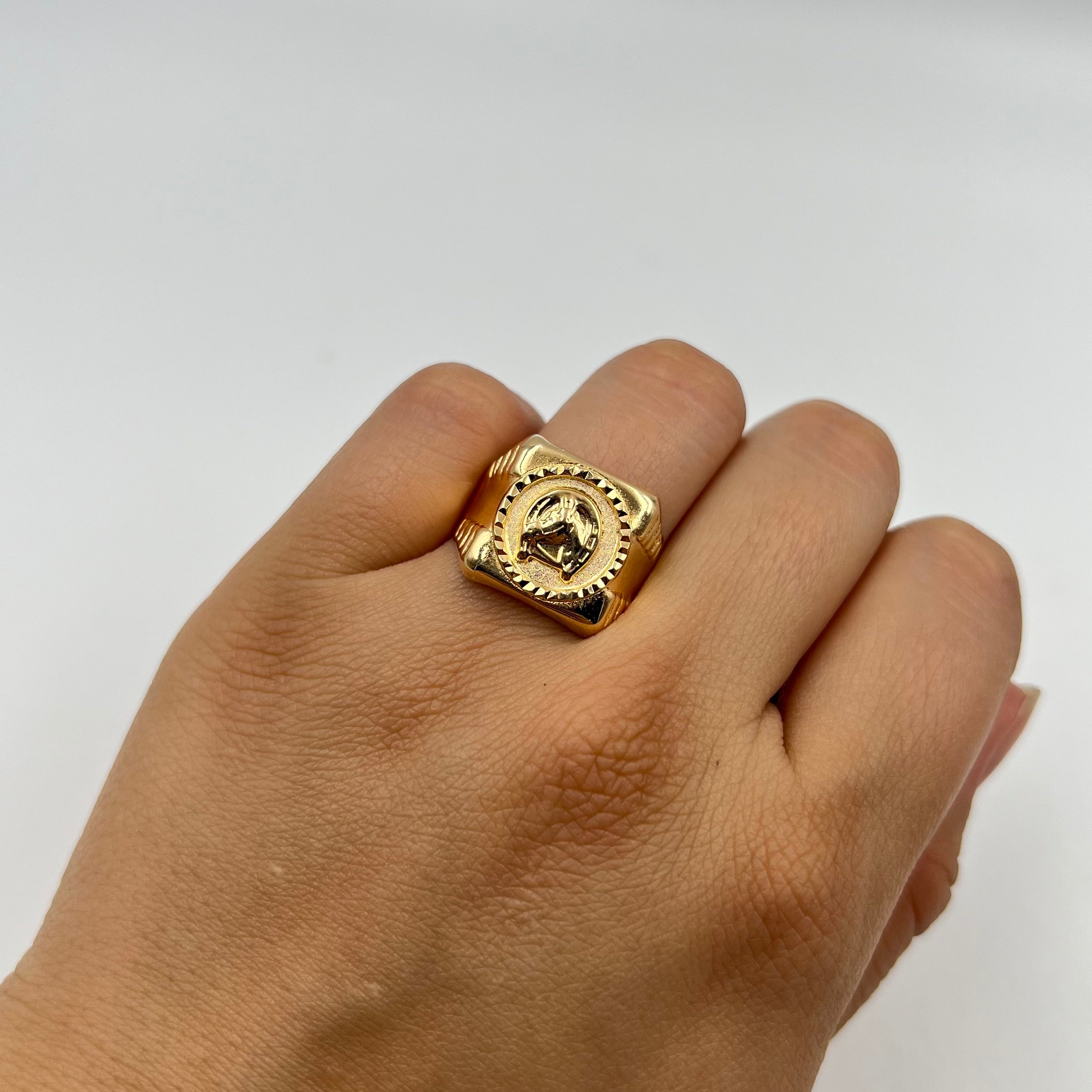 ANILLO HERRADURA ORO AMARILLO 18K / TALLA 9 / 3,77 GR / 14 MM