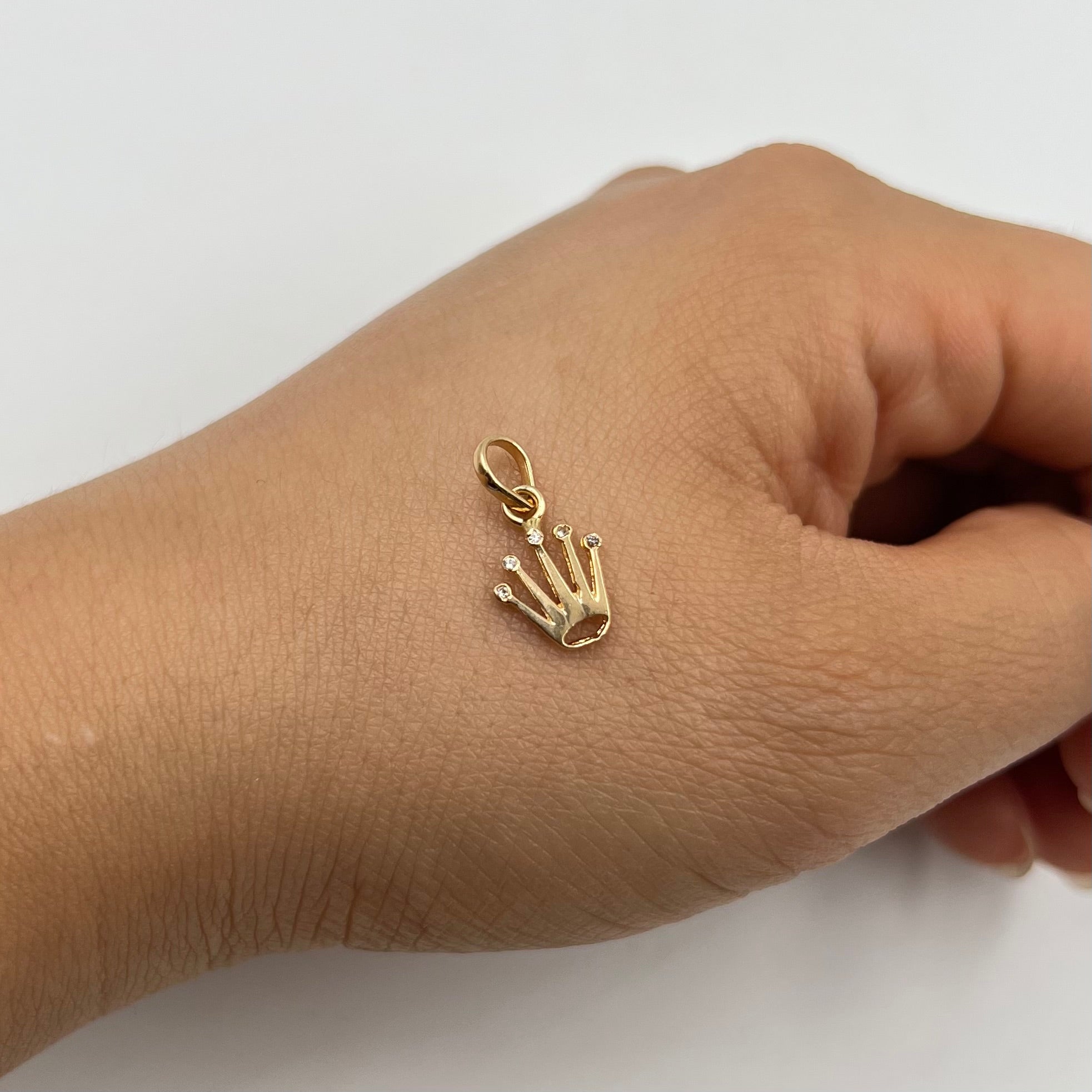 DIJE RX CIRCONES  ORO AMARILLO 18K 0,64 GR / 8 MM / 1,2 CM