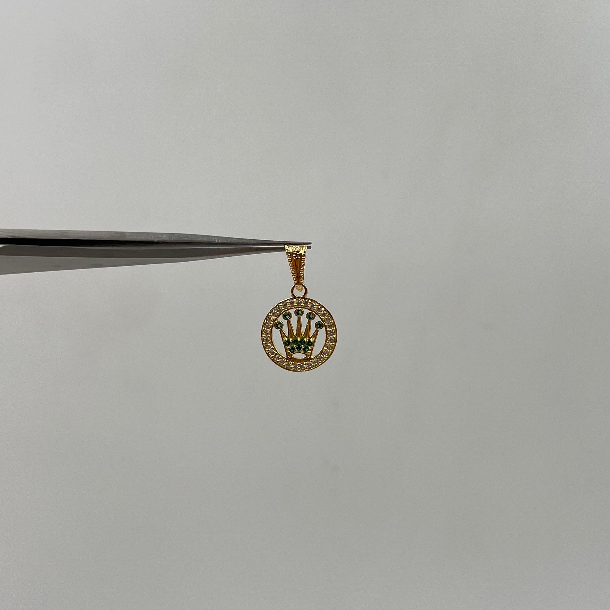 DIJE RX CIRCON VERDE ORO AMARILLO 18K +1 / 1,25 GR / 12 MM / 1,5 CM