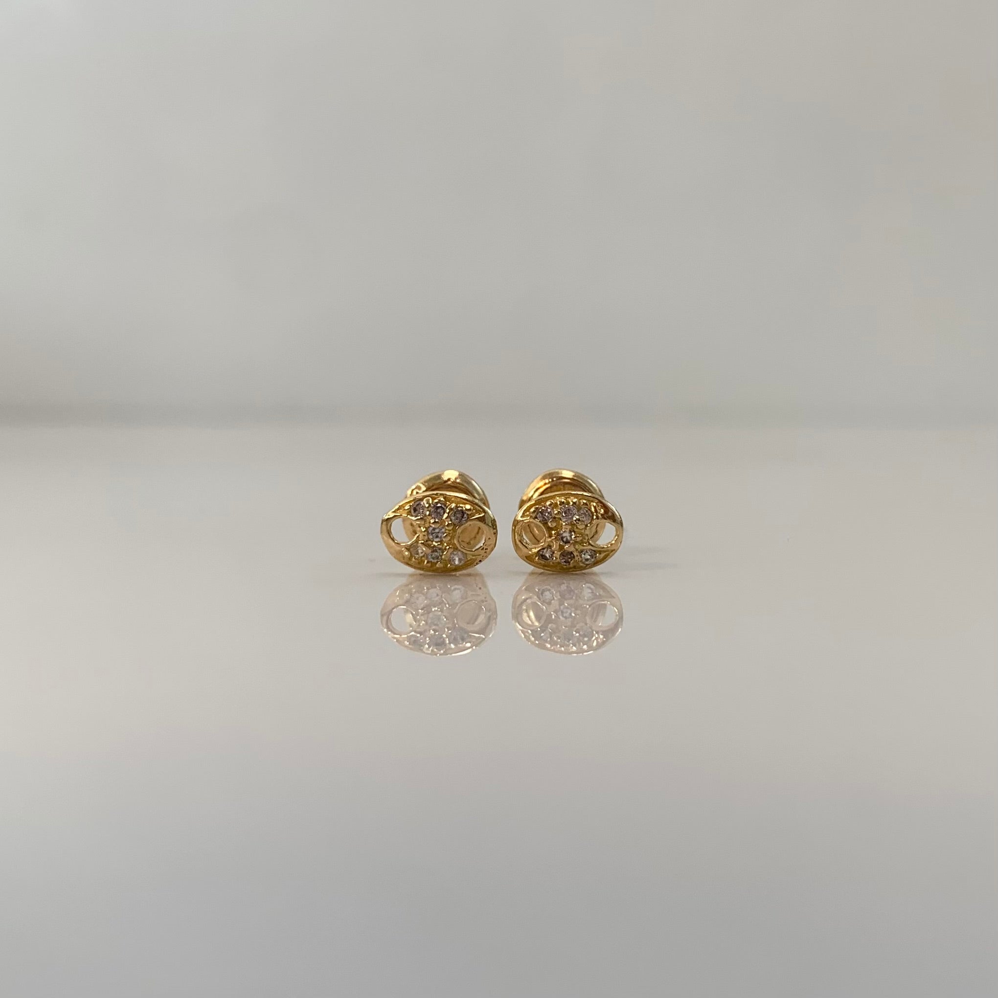 TOPOS GC / CIRCONES BLANCOS  ORO AMARILLO 18K 0,75 GR / 6,6 MM