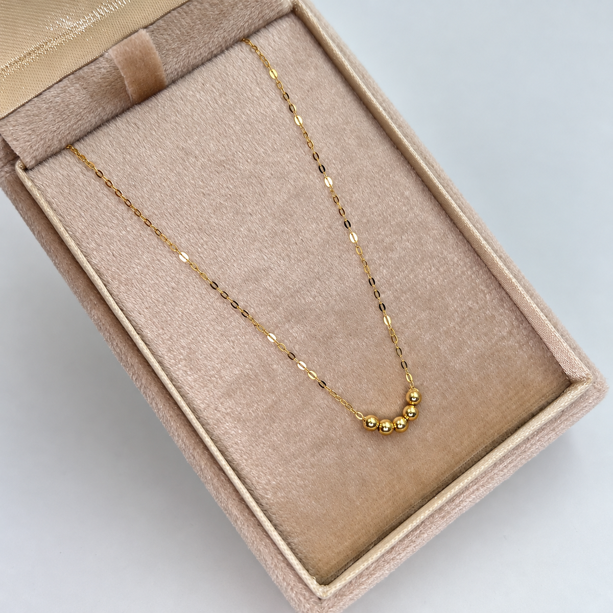 CADENA ITALY ARO SEGUIDO ESPECIAL BOLA LISA GRADUABLE  ORO AMARILLO 18K +3 / 1,02 GR / 0,9 MM / 45 CM