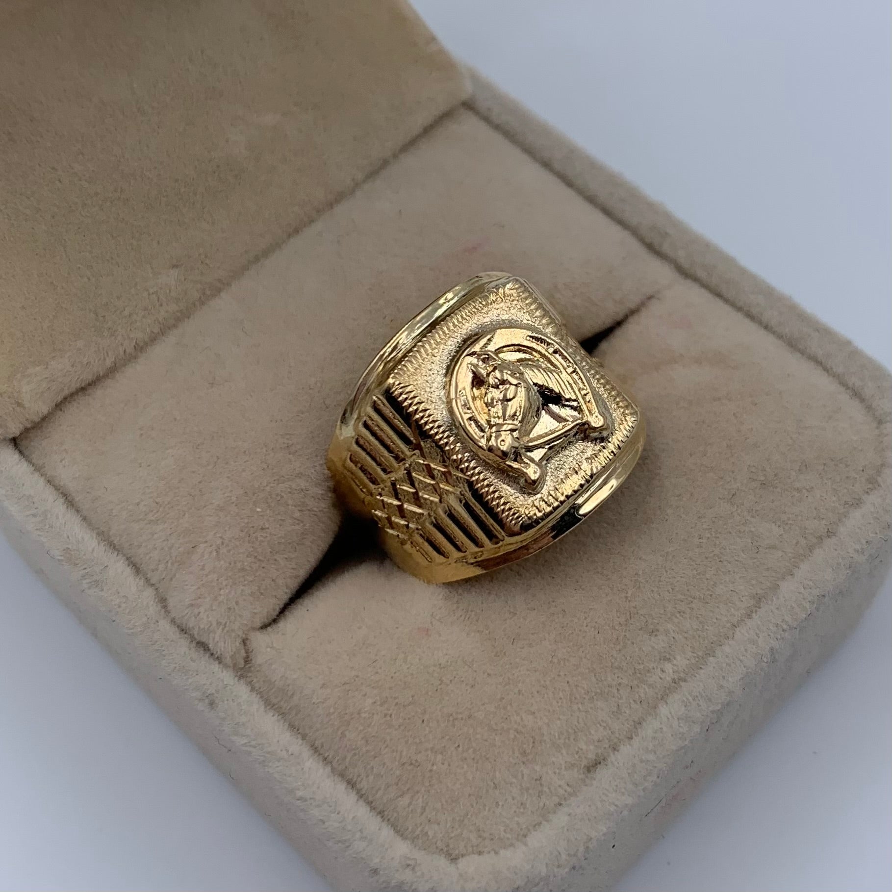 ANILLO HERRADURA  ORO AMARILLO 18K / TALLA 9 / 3,88 GR / 18 MM