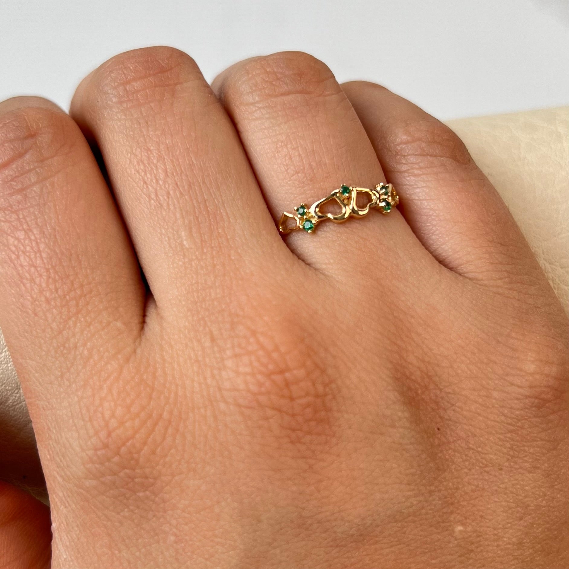 ANILLO CORAZON CIRCONES  ORO AMARILLO 18K / TALLA 6/5 / +2 / 1,11GR / 1,1 MM