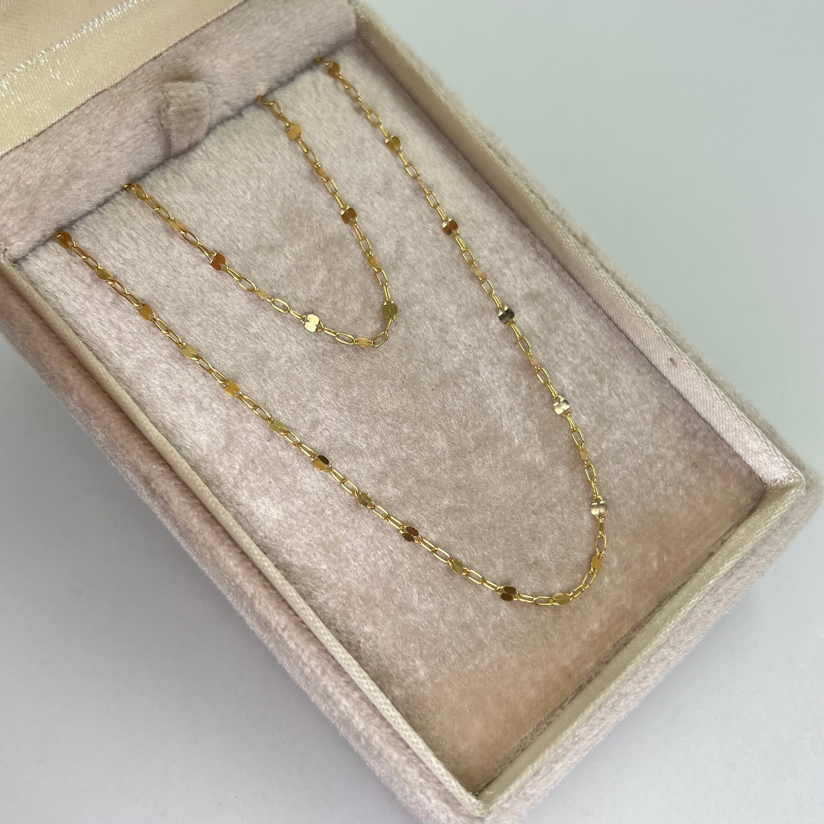 CADENA ITALY  FLOR ESPEJO ORO AMARILLO 18K +3 / 1,15 GR / 1,9 MM / 40 CM
