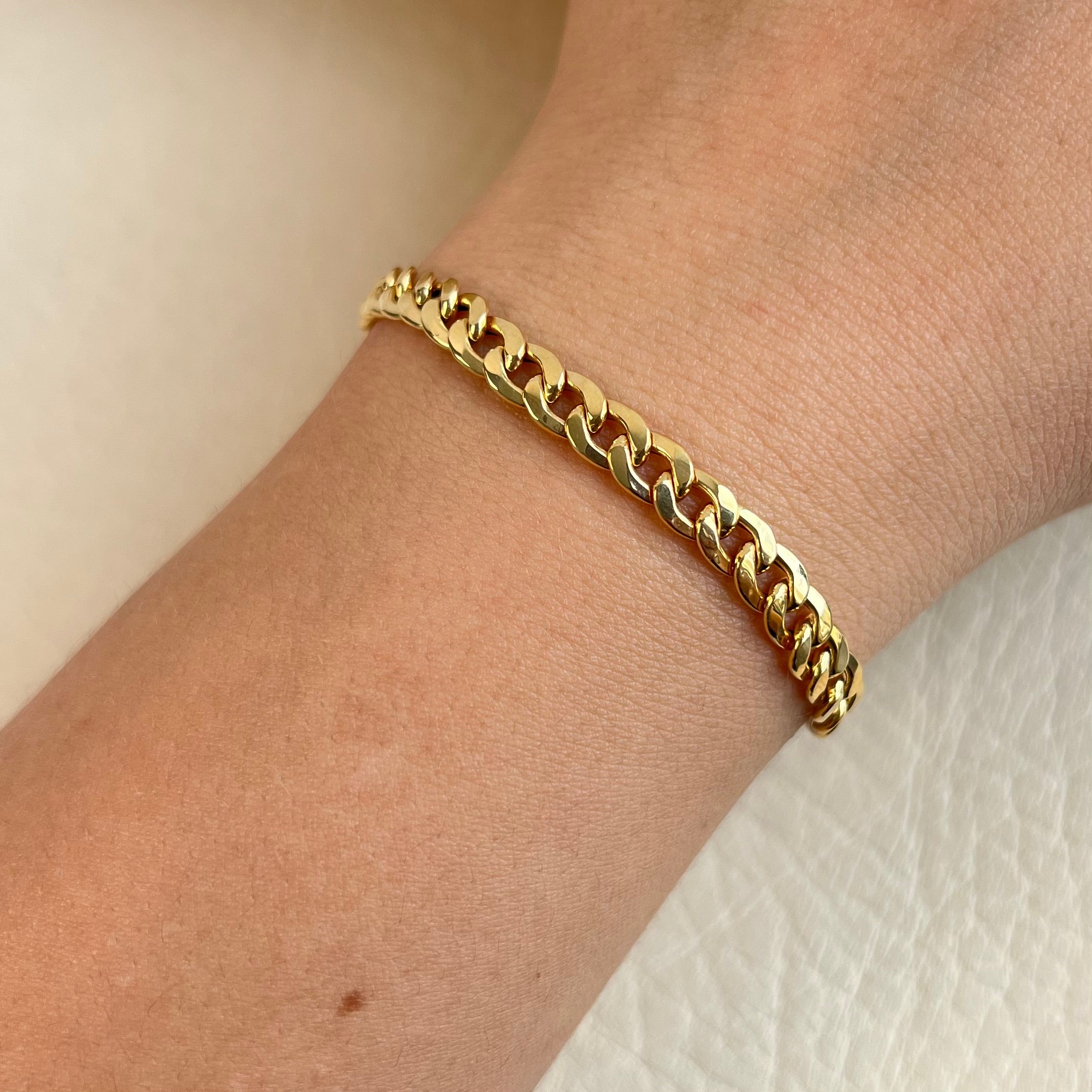 PULSO ITALY CUBANO ORO AMARILLO 18K +3 / 5,34 GR / 5,5 MM / 20 CM