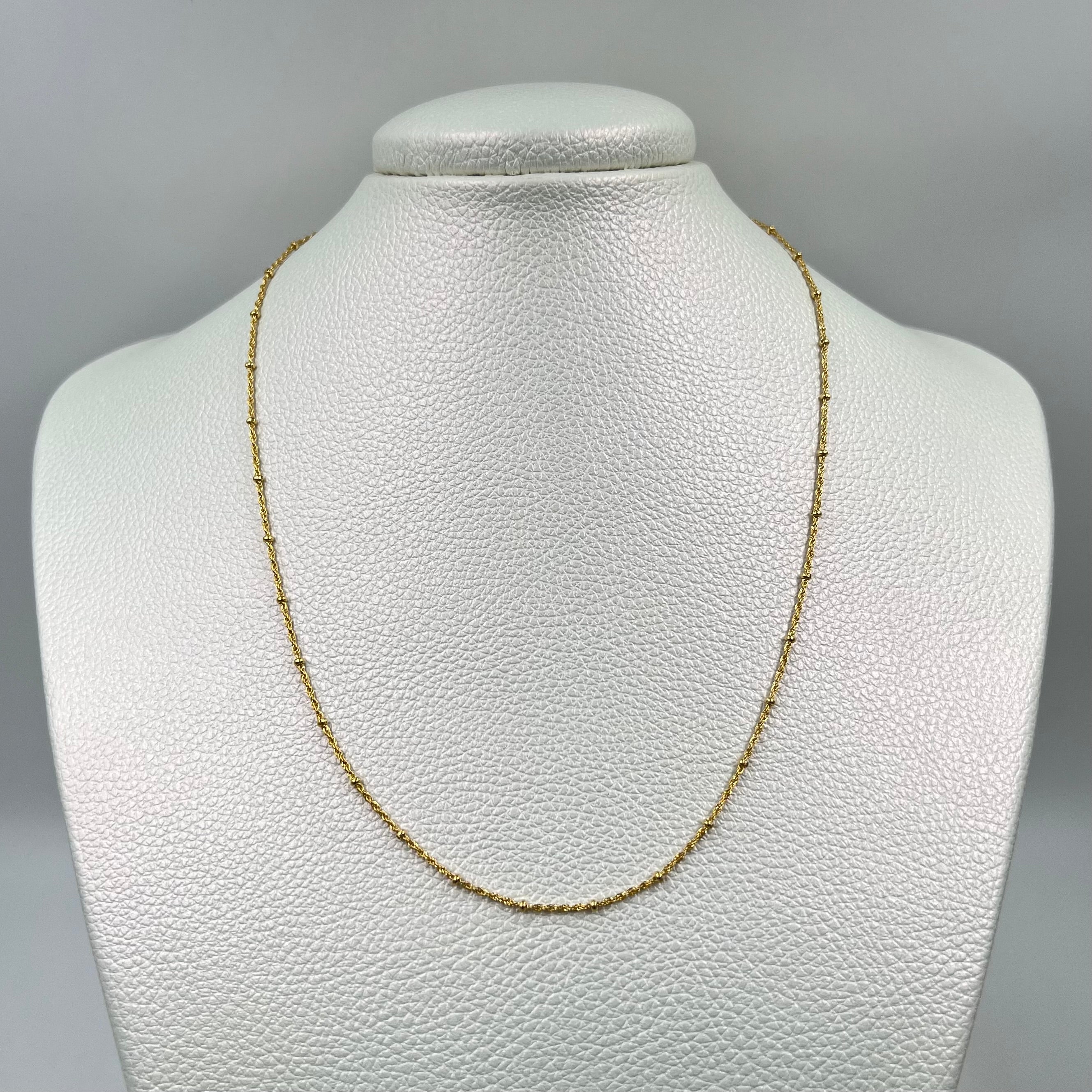 CADENA ITALY LAZO CON BOLA LISA ORO AMARILLO 18K +3 / 1,38 GR / 1,8 MM / 45 CM