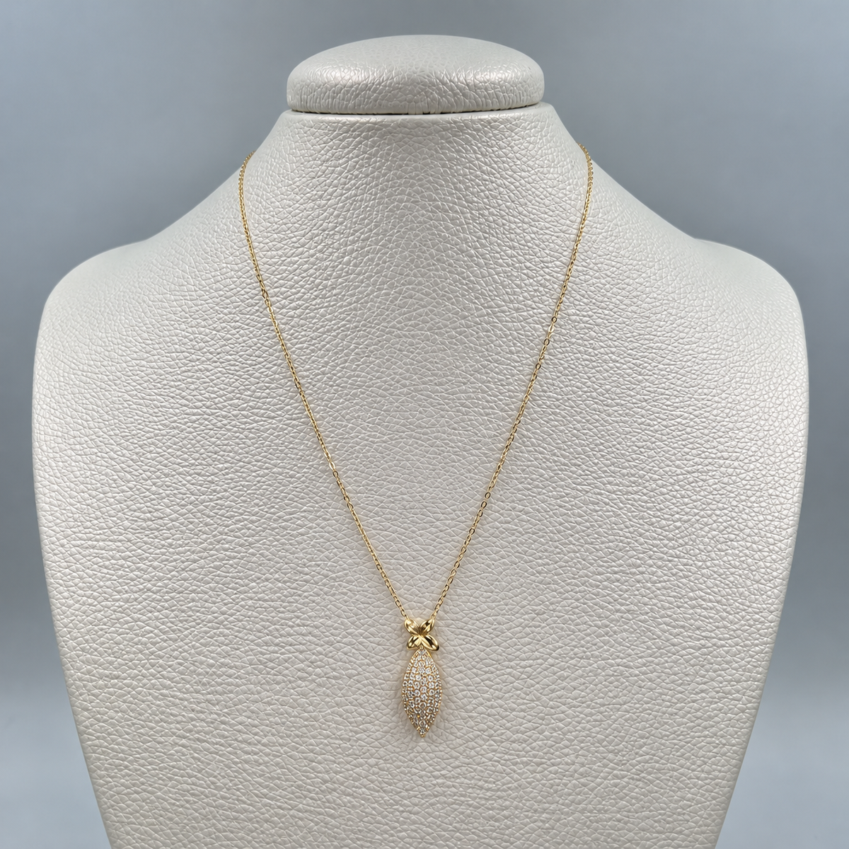 CADENA ITALY ARO SEGUIDO ESPECIAL PETALO CIRCONES BLANCOS ORO AMARILLO 18K +3 / 0,98 GR / 0,9 MM / 45 CM