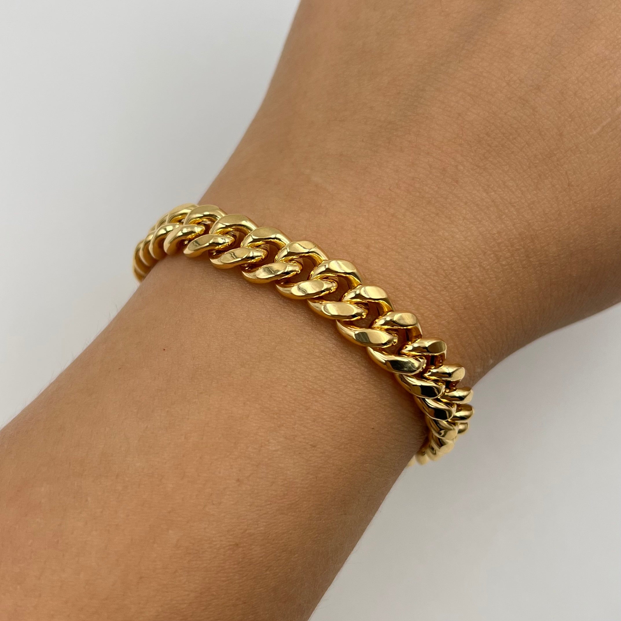PULSO ITALY CUBANO  ORO AMARILLO 18K +3 / 8,24 GR / 8,7 MM / 20 CM