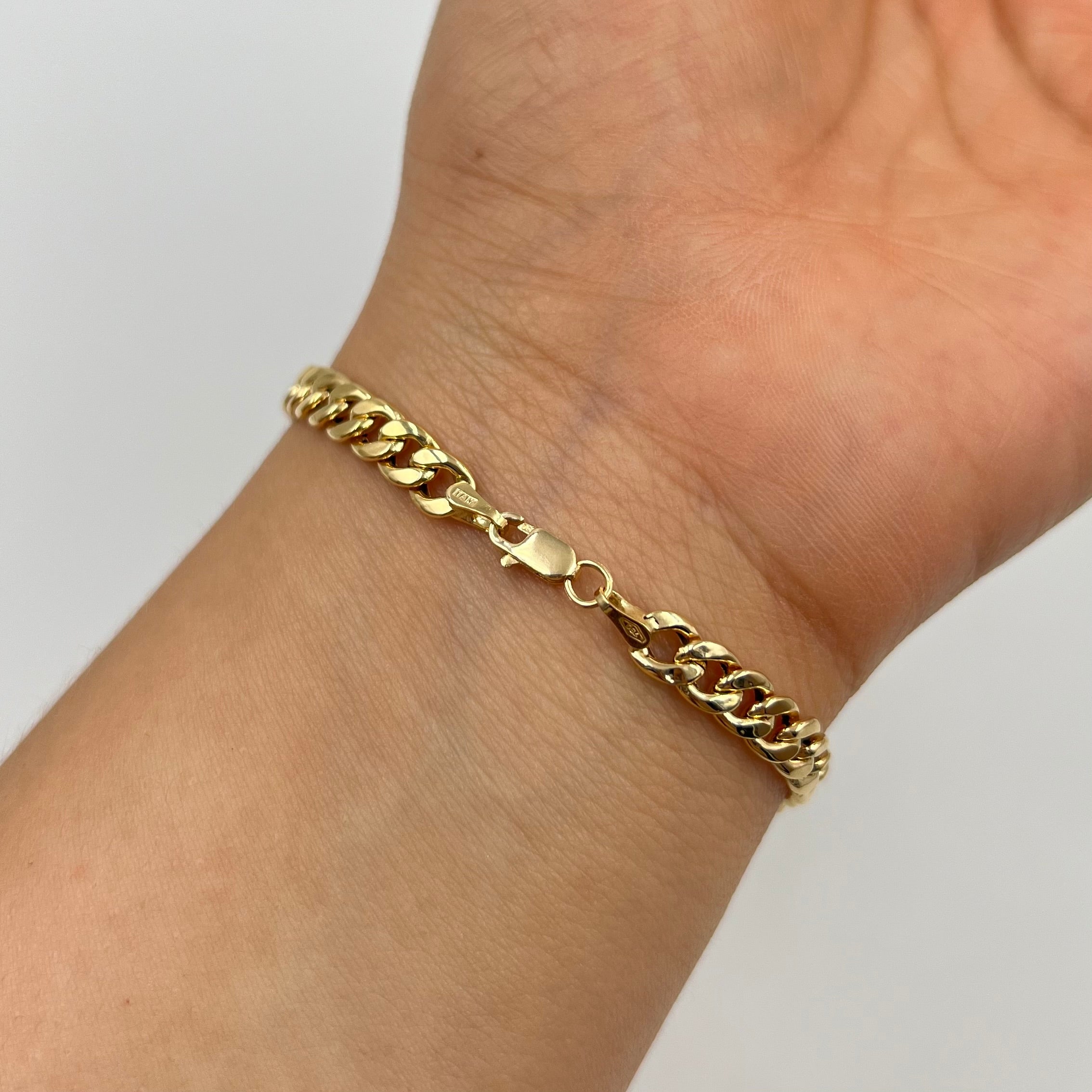 PULSO ITALY CUBANO  ORO AMARILLO 18K +3 / 2,55 GR / 5 MM / 19 CM