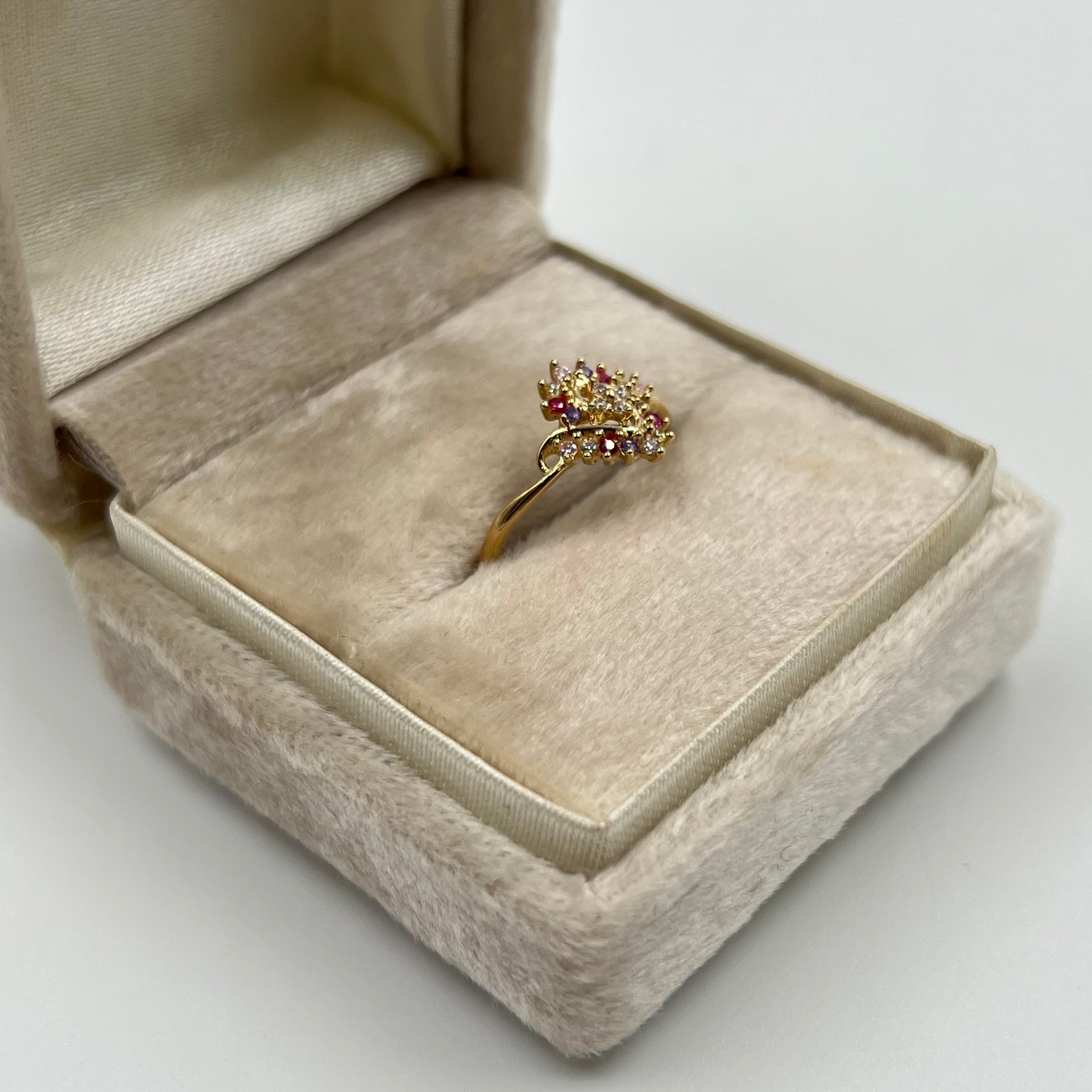 ANILLO FLOR CASTING COLORES  ORO AMARILLO 18K / TALLA 7 / 1,78 GR / 11 MM