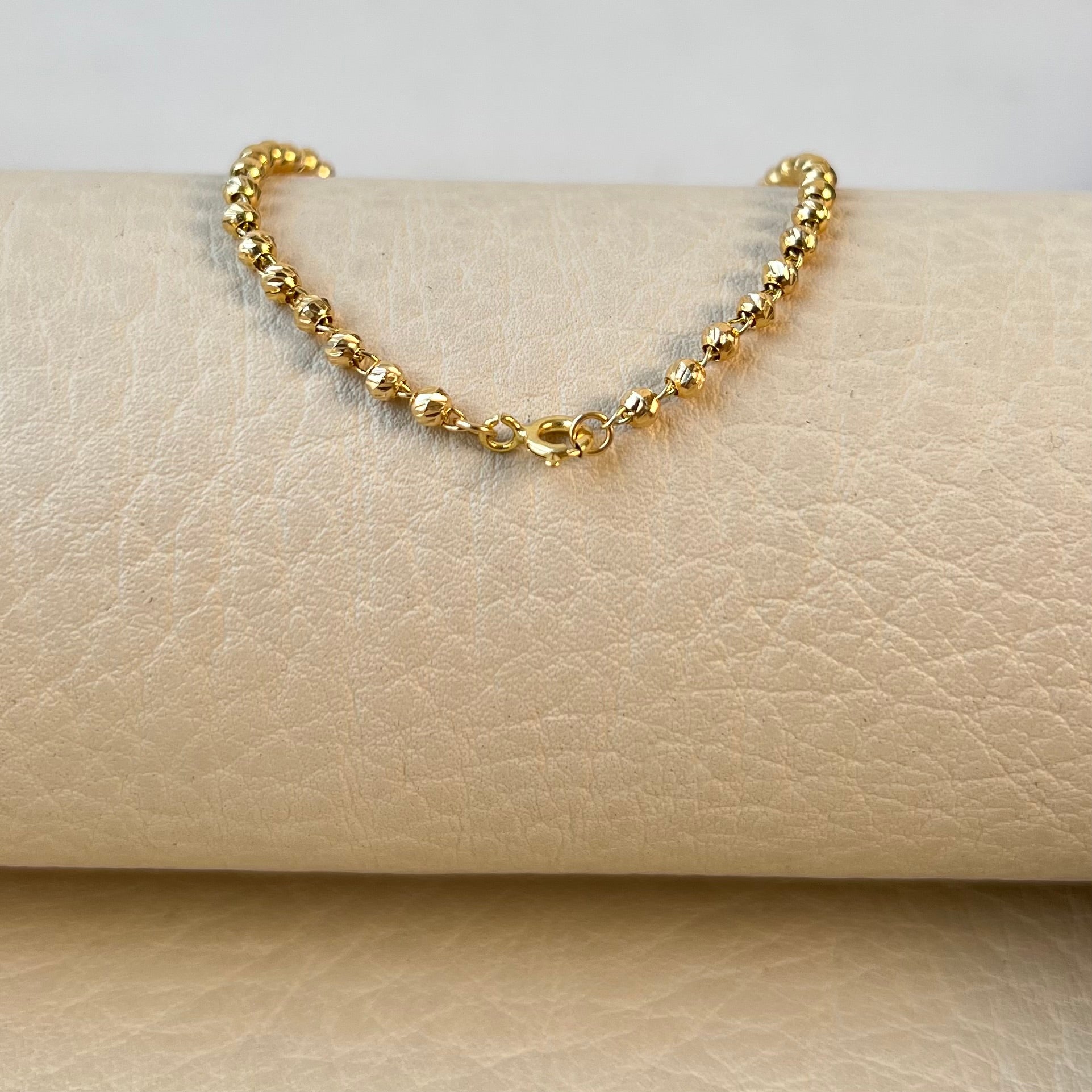 PULSO MILITAR DIAMANTADO  ORO AMARILLO 18K +2 / 3,41 GR / 3 MM / 20 CM