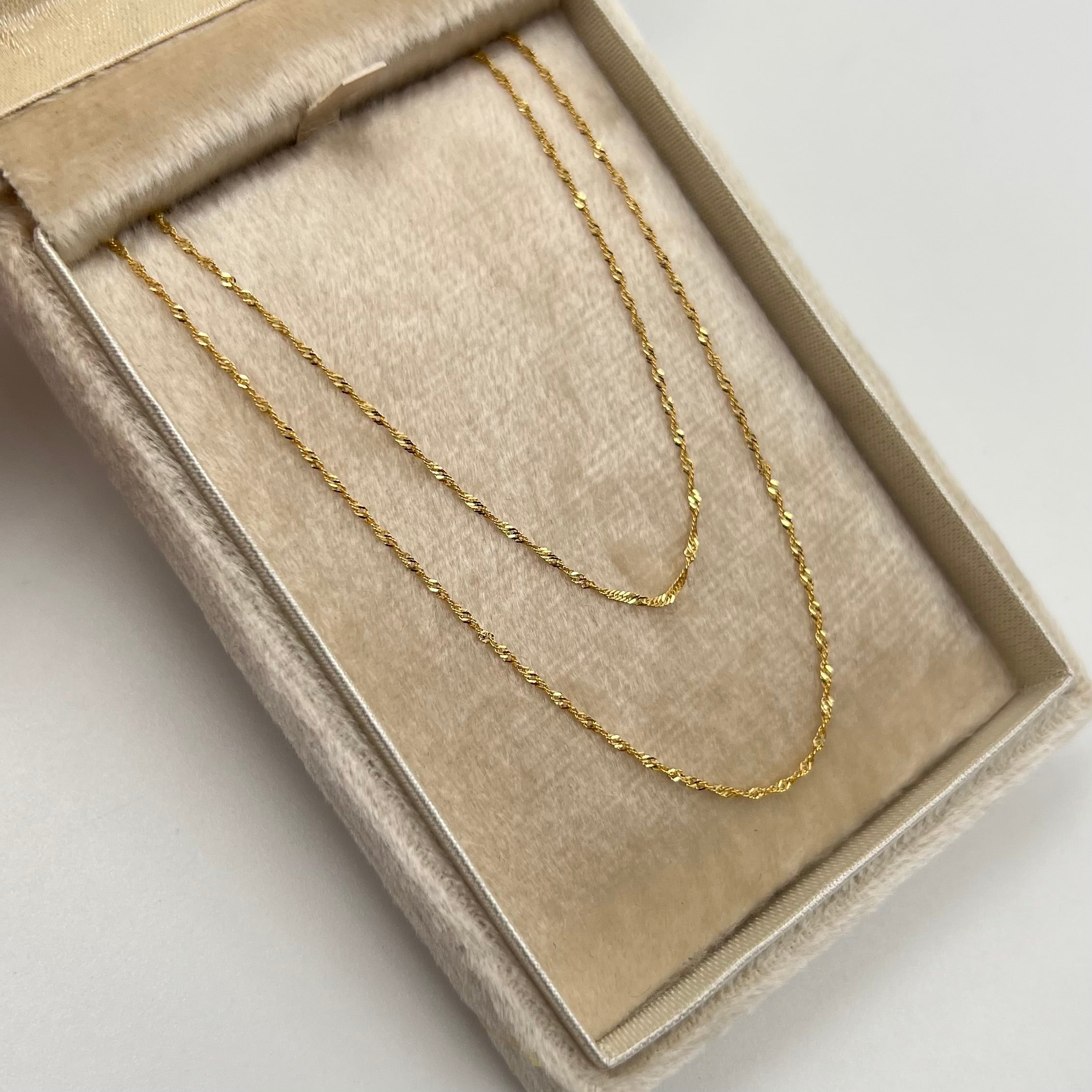 CADENA ITALY SINGAPUR ORO AMARILLO 18K +3 / 1,7 GR / 1,3 MM / 50 CM